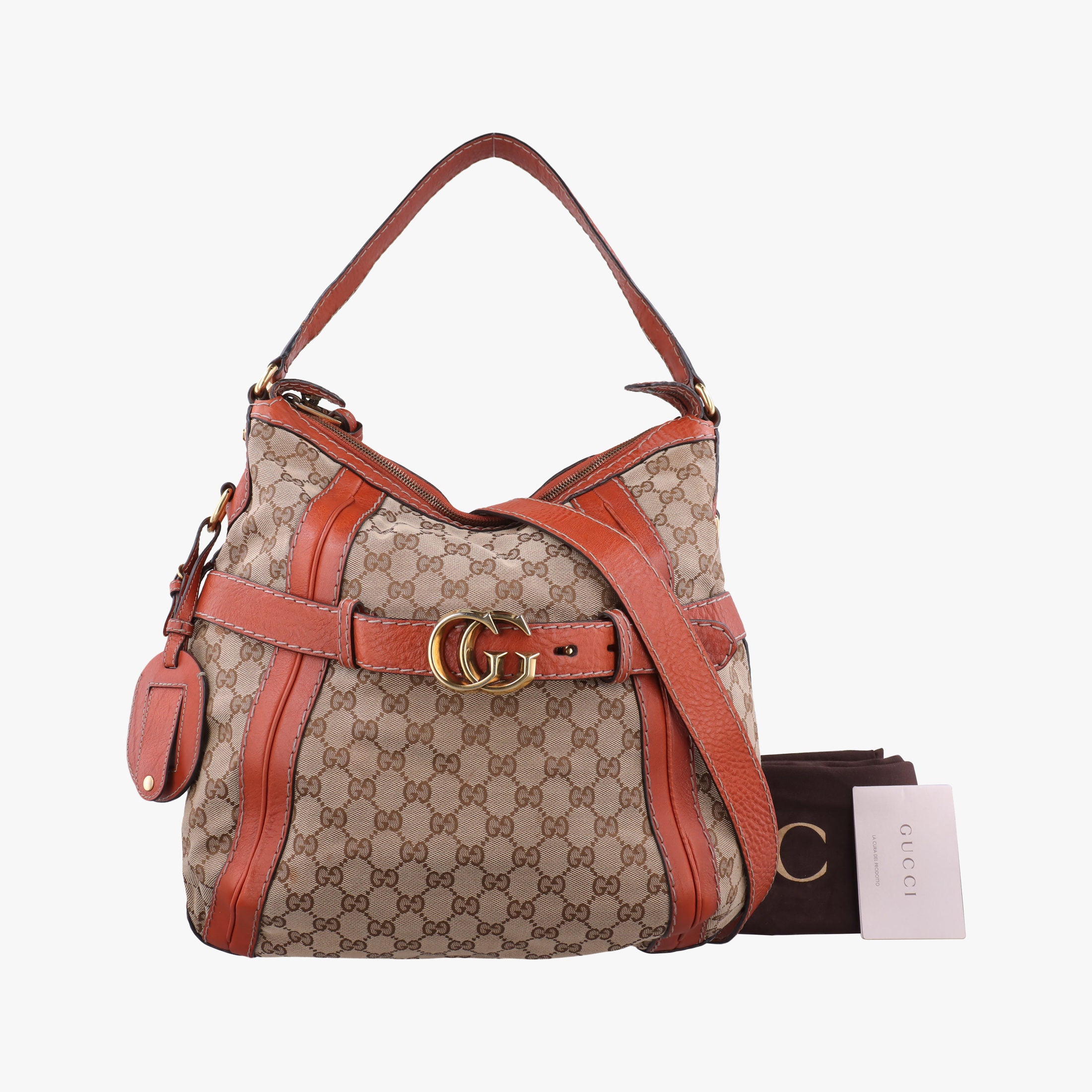 GG Running Beige×orange canvas×leather 247185 B8710370ジージーランニング ベージュ x オレンジ キャンバス×レザー 247185 B8710370