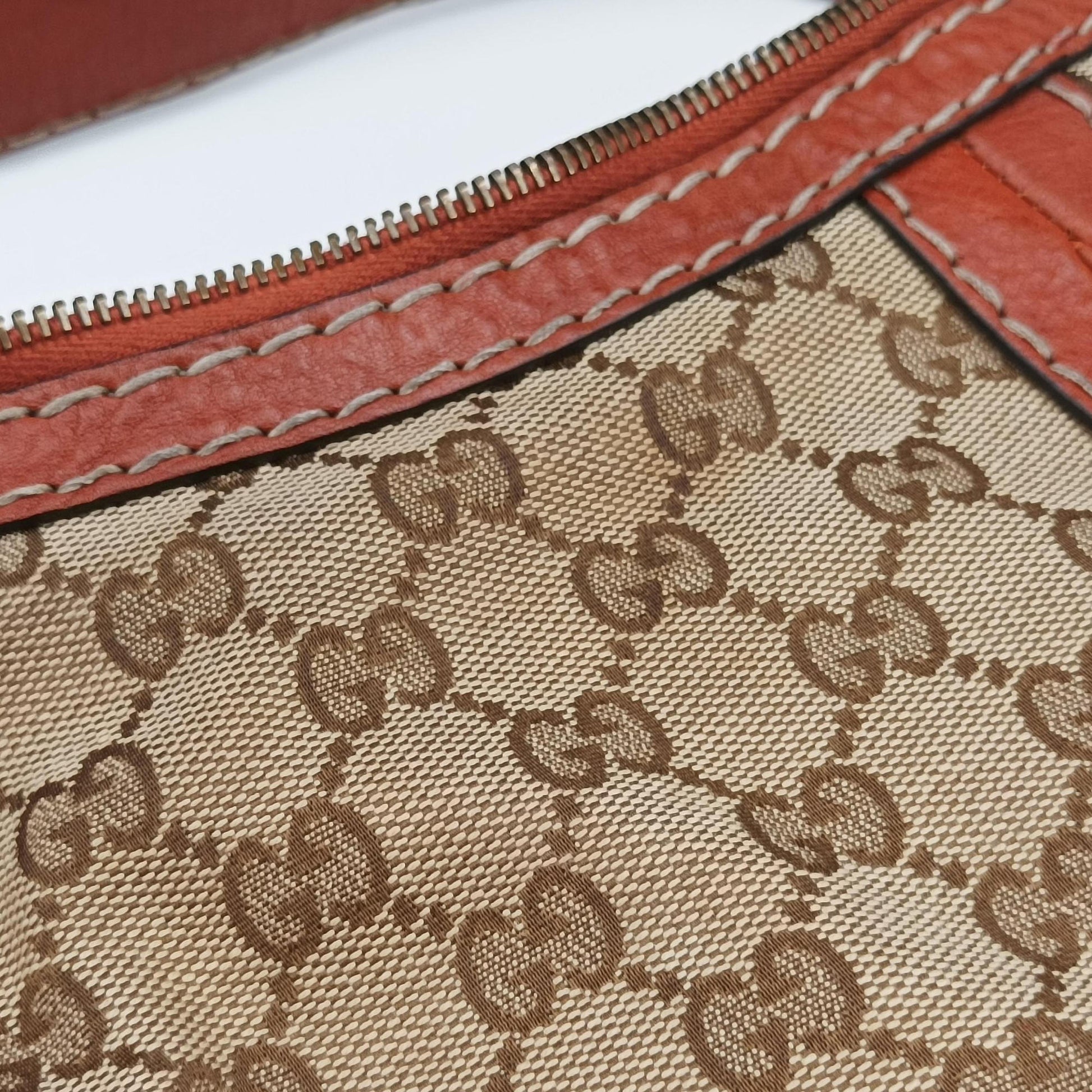 GG Running Beige×orange canvas×leather 247185 B8710370ジージーランニング ベージュ x オレンジ キャンバス×レザー 247185 B8710370