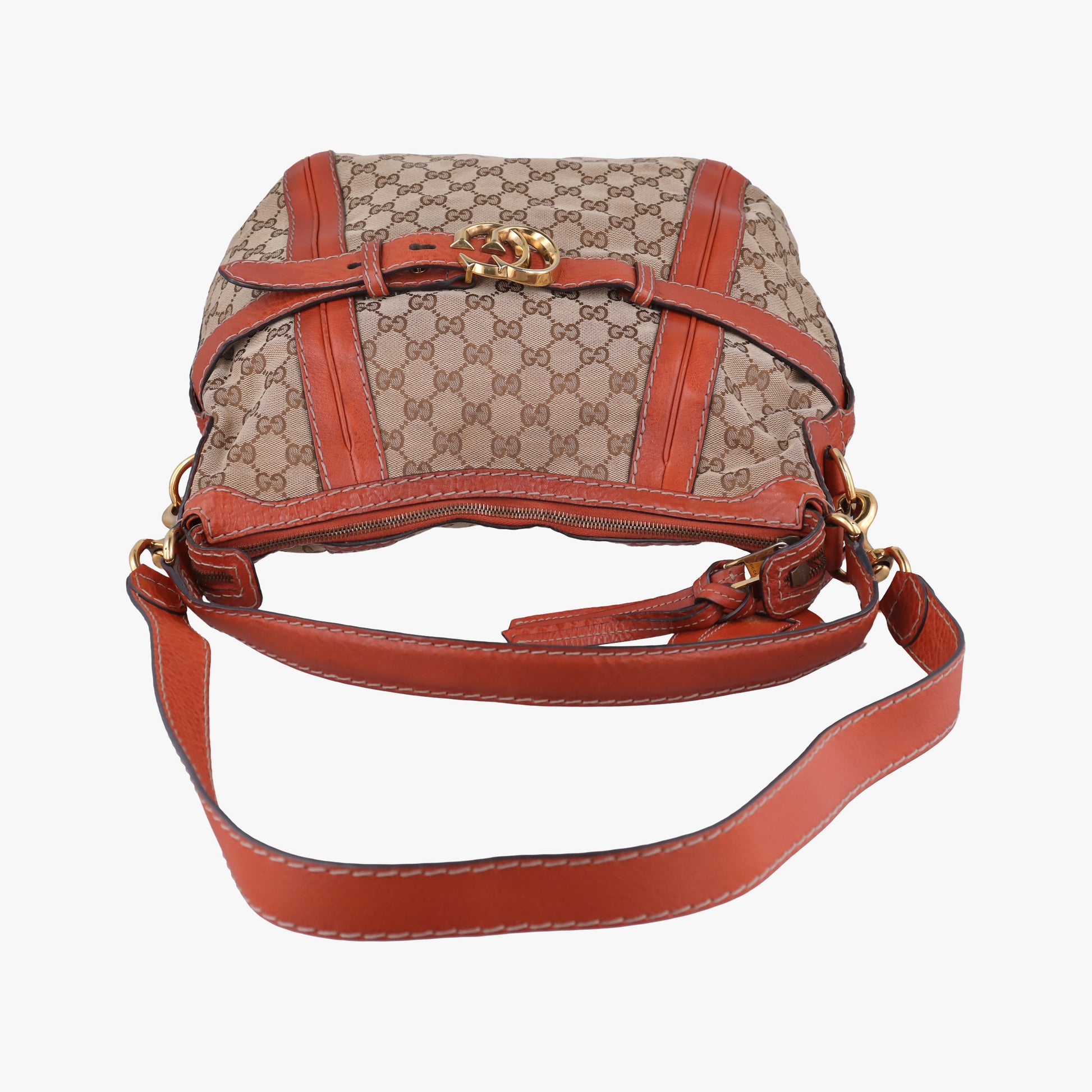 GG Running Beige×orange canvas×leather 247185 B8710370ジージーランニング ベージュ x オレンジ キャンバス×レザー 247185 B8710370