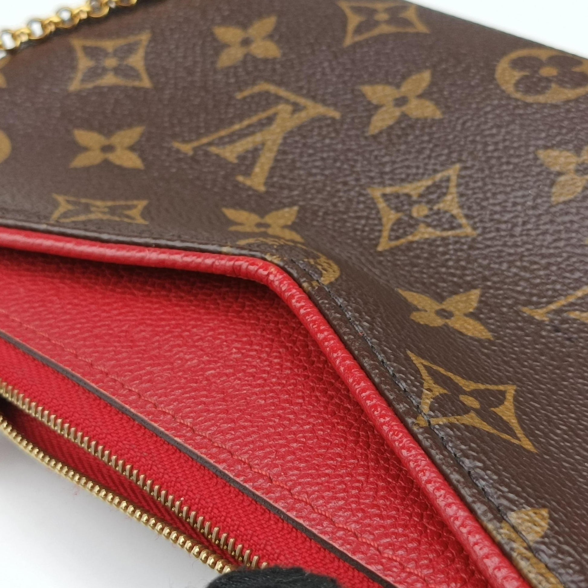 PALLAS Clutch brown×CERISE Monogram Canvas×calf leather M41638 GI0187パラス クラッチ モノグラム/ブラウン×スリーズ モノグラムキャンバス×カーフレザー M41638 GI0187