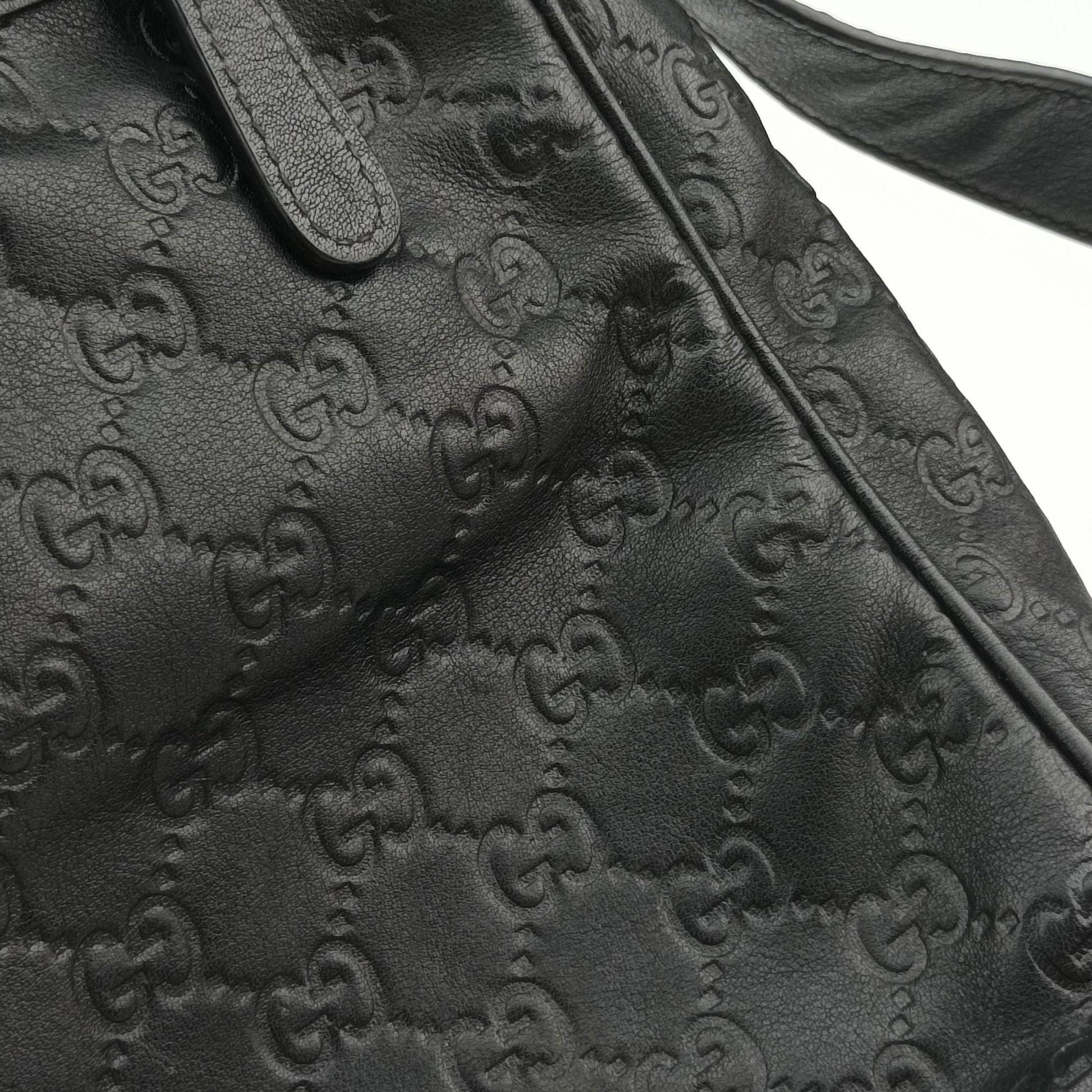 GG Imprime Messenger Black Leather 201448 B015835471GGインプリメ メッセンジャー ブラック レザー 201448 B015835471