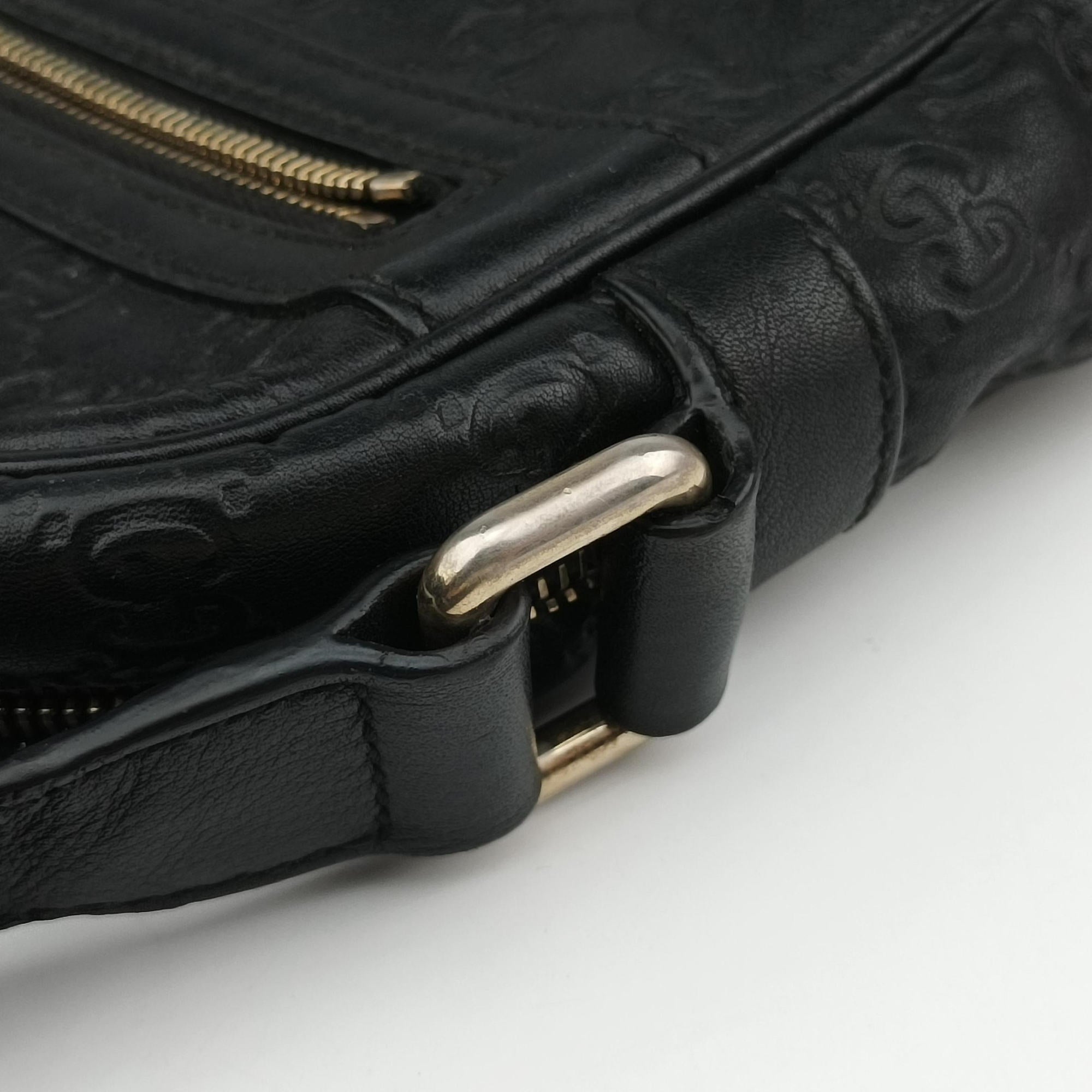GG Imprime Messenger Black Leather 201448 B015835471GGインプリメ メッセンジャー ブラック レザー 201448 B015835471