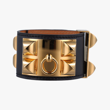 Collier de Chien Black×golden leather N▢N48コリエ ド シアン ブラック×ゴールド レザー N▢N48
