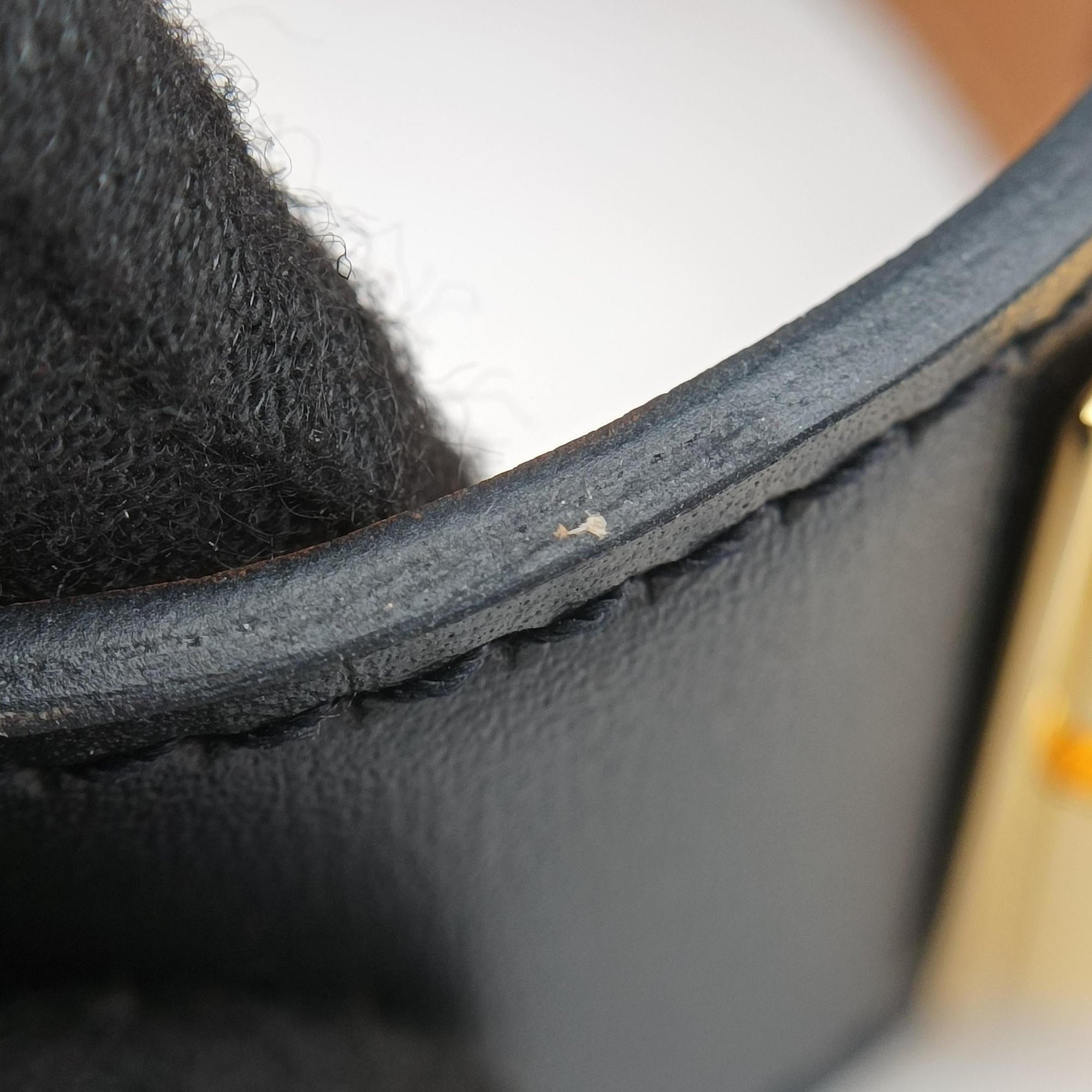 Collier de Chien Black×golden leather N▢N48コリエ ド シアン ブラック×ゴールド レザー N▢N48