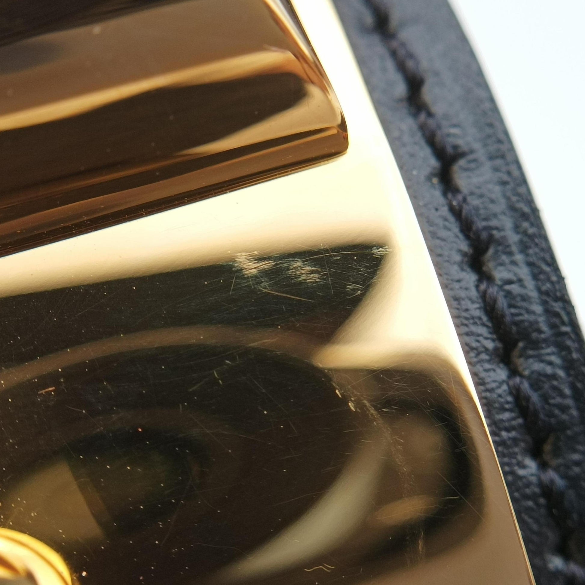 Collier de Chien Black×golden leather N▢N48コリエ ド シアン ブラック×ゴールド レザー N▢N48
