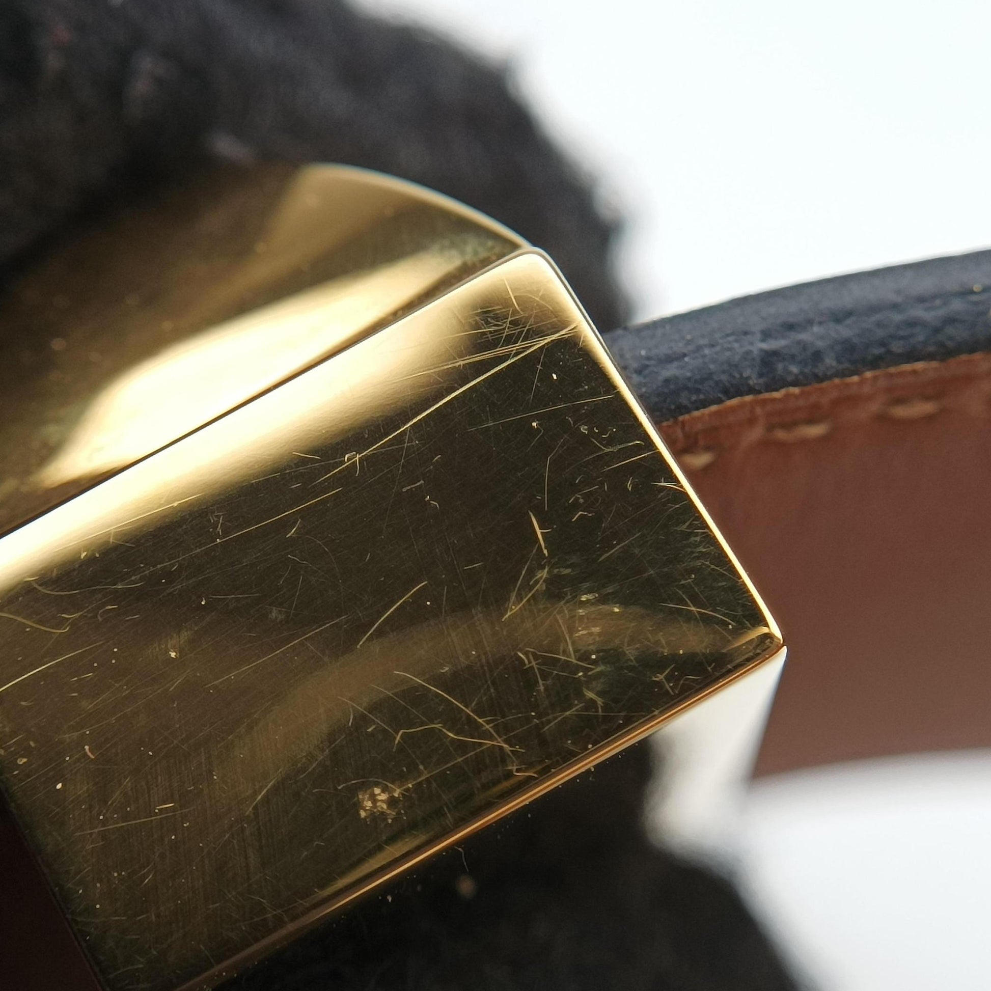 Collier de Chien Black×golden leather N▢N48コリエ ド シアン ブラック×ゴールド レザー N▢N48