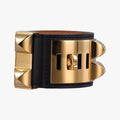 Collier de Chien Black×golden leather N▢N48コリエ ド シアン ブラック×ゴールド レザー N▢N48