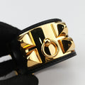 Collier de Chien Black×golden leather N▢N48コリエ ド シアン ブラック×ゴールド レザー N▢N48