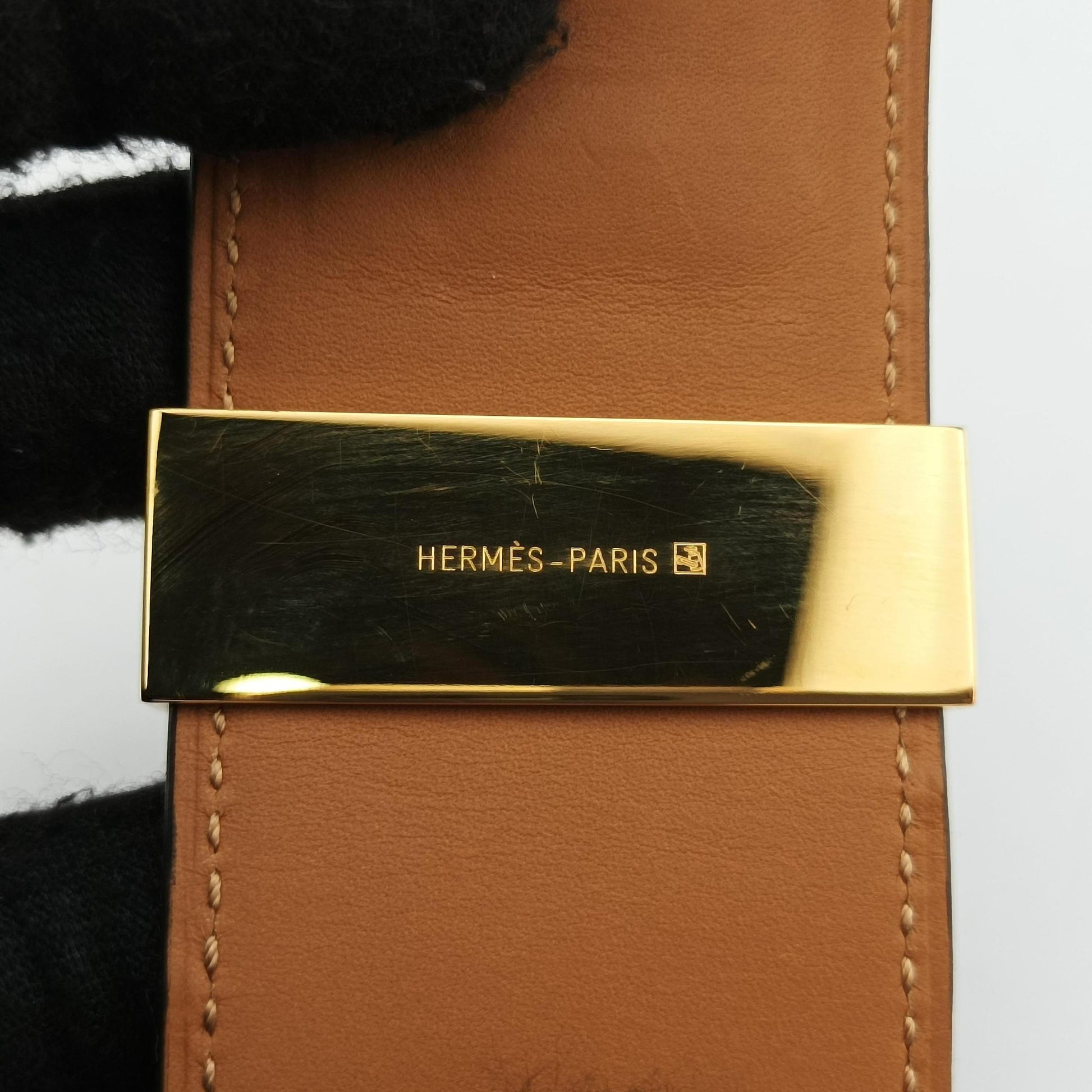 Collier de Chien Black×golden leather N▢N48コリエ ド シアン ブラック×ゴールド レザー N▢N48
