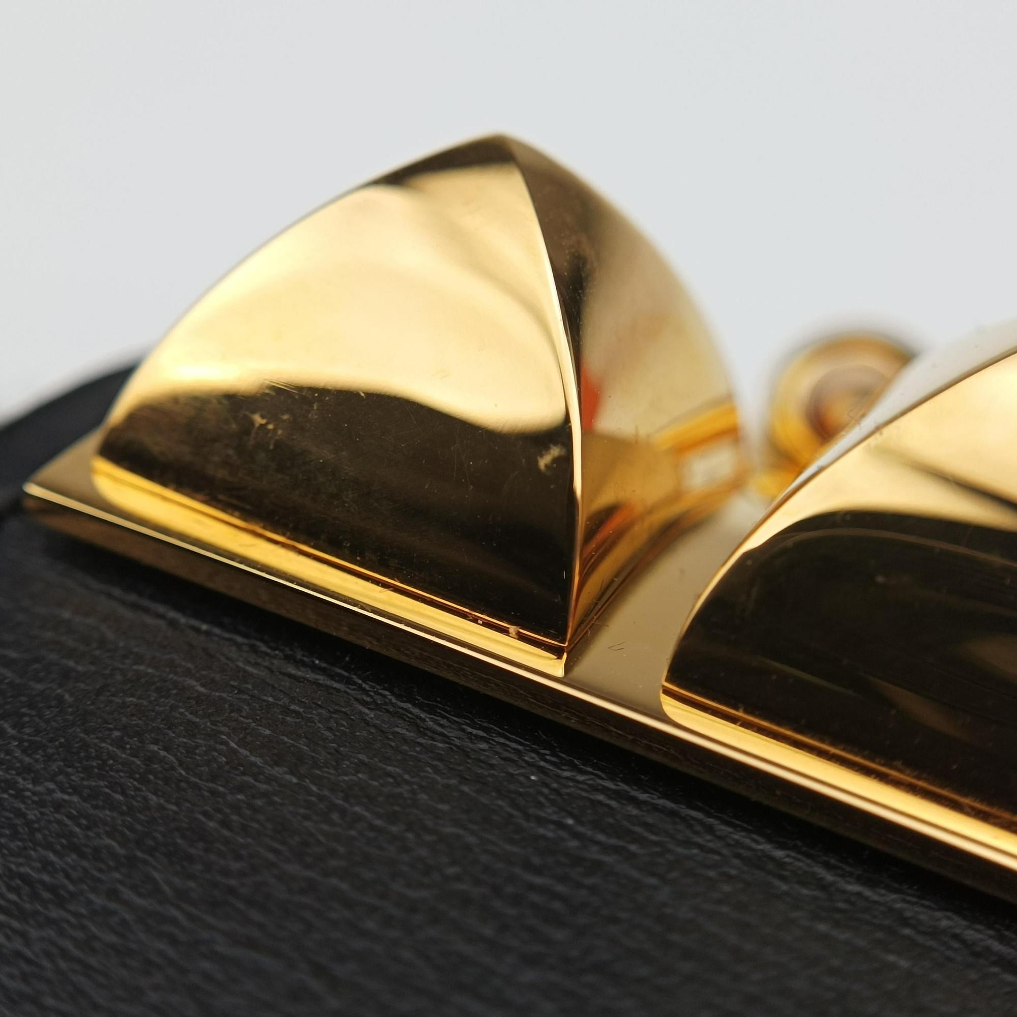 Collier de Chien Black×golden leather N▢N48コリエ ド シアン ブラック×ゴールド レザー N▢N48