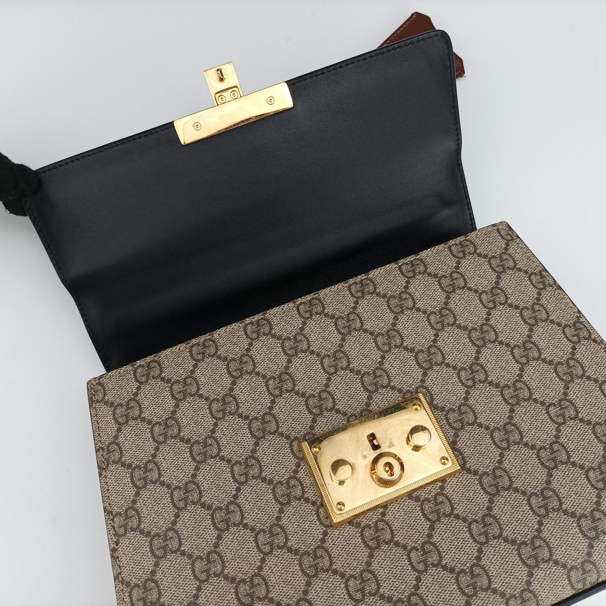 Padlock Beige×black PVC coated canvas×Leather 453188 B025288085パドロック ベージュ×ブラック PVCコーティングキャンバス×レザー 453188 B025288085