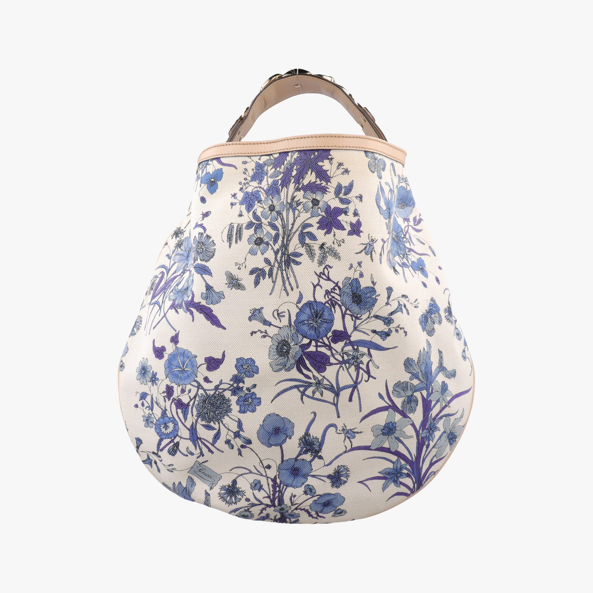Flora Wave Hobo Blue ×l White Canvas×leather 170014 H0232046フローラ ウェーブ ホーボー ブルー×ホワイト キャンバス×レザー 170014 H0232046