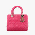 Lady Dior Rose lambskin 01-MA-0162レディディオール ローズ レッド ラムスキン 01-MA-0162
