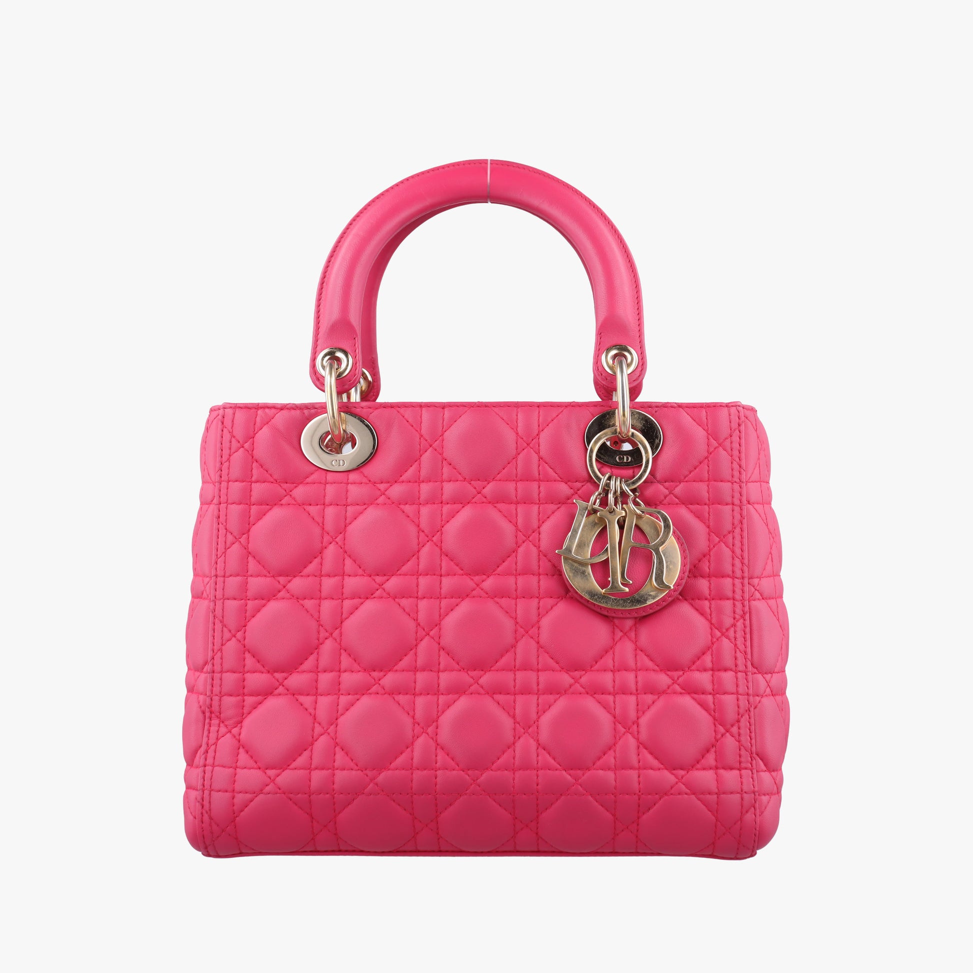Lady Dior Rose lambskin 01-MA-0162レディディオール ローズ レッド ラムスキン 01-MA-0162