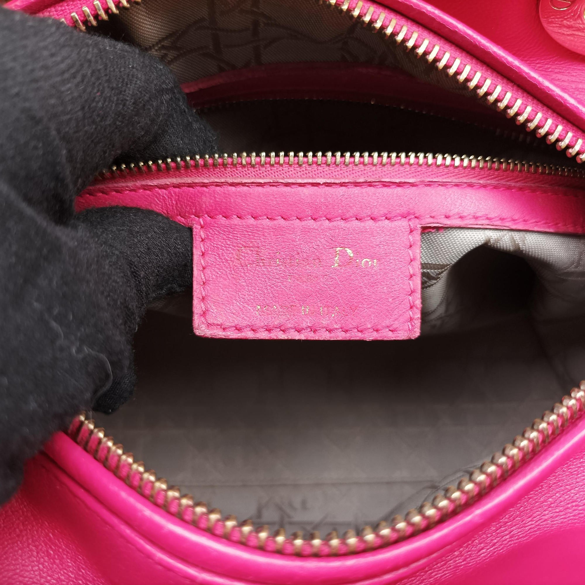 Lady Dior Rose lambskin 01-MA-0162レディディオール ローズ レッド ラムスキン 01-MA-0162