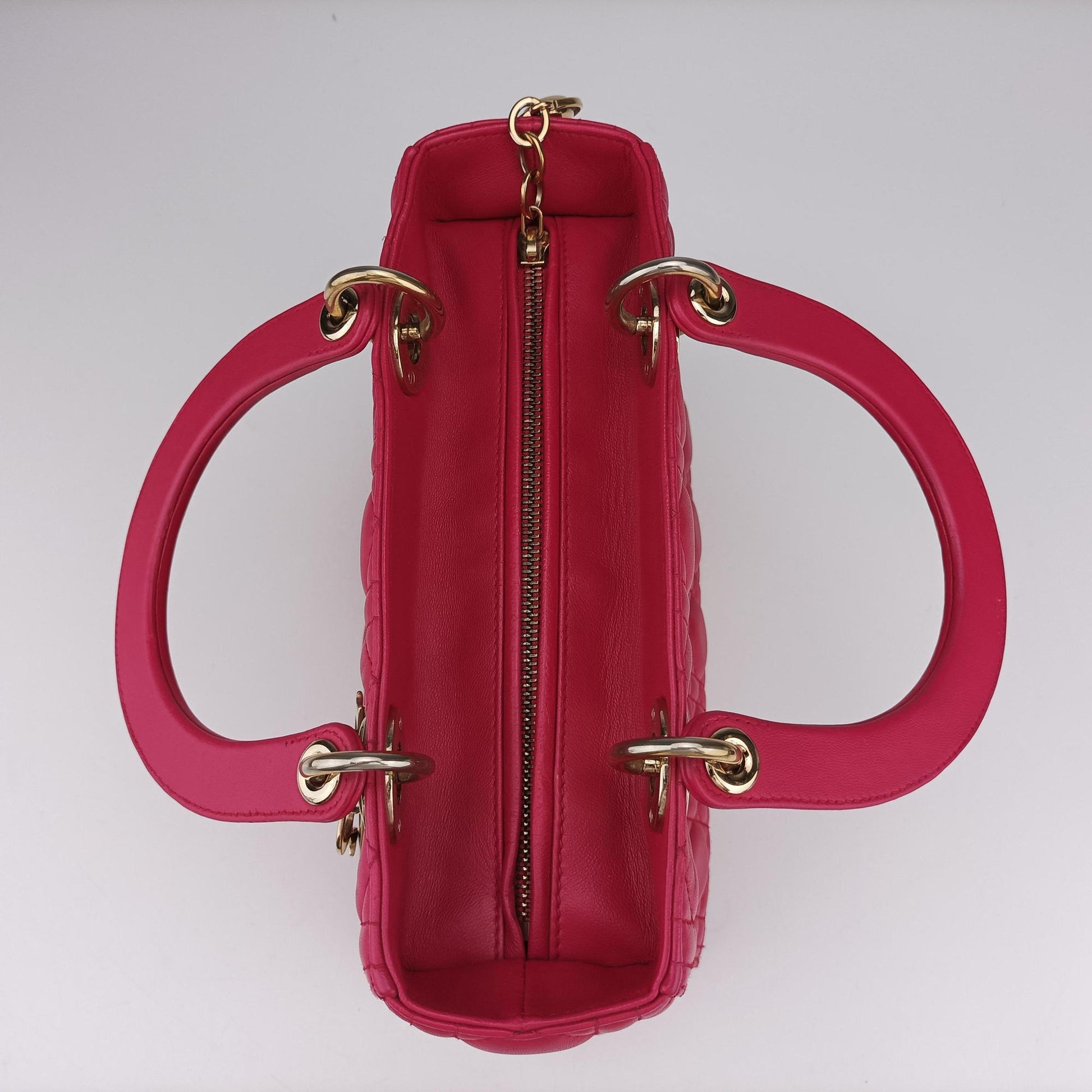 Lady Dior Rose lambskin 01-MA-0162レディディオール ローズ レッド ラムスキン 01-MA-0162