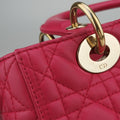 Lady Dior Rose lambskin 01-MA-0162レディディオール ローズ レッド ラムスキン 01-MA-0162