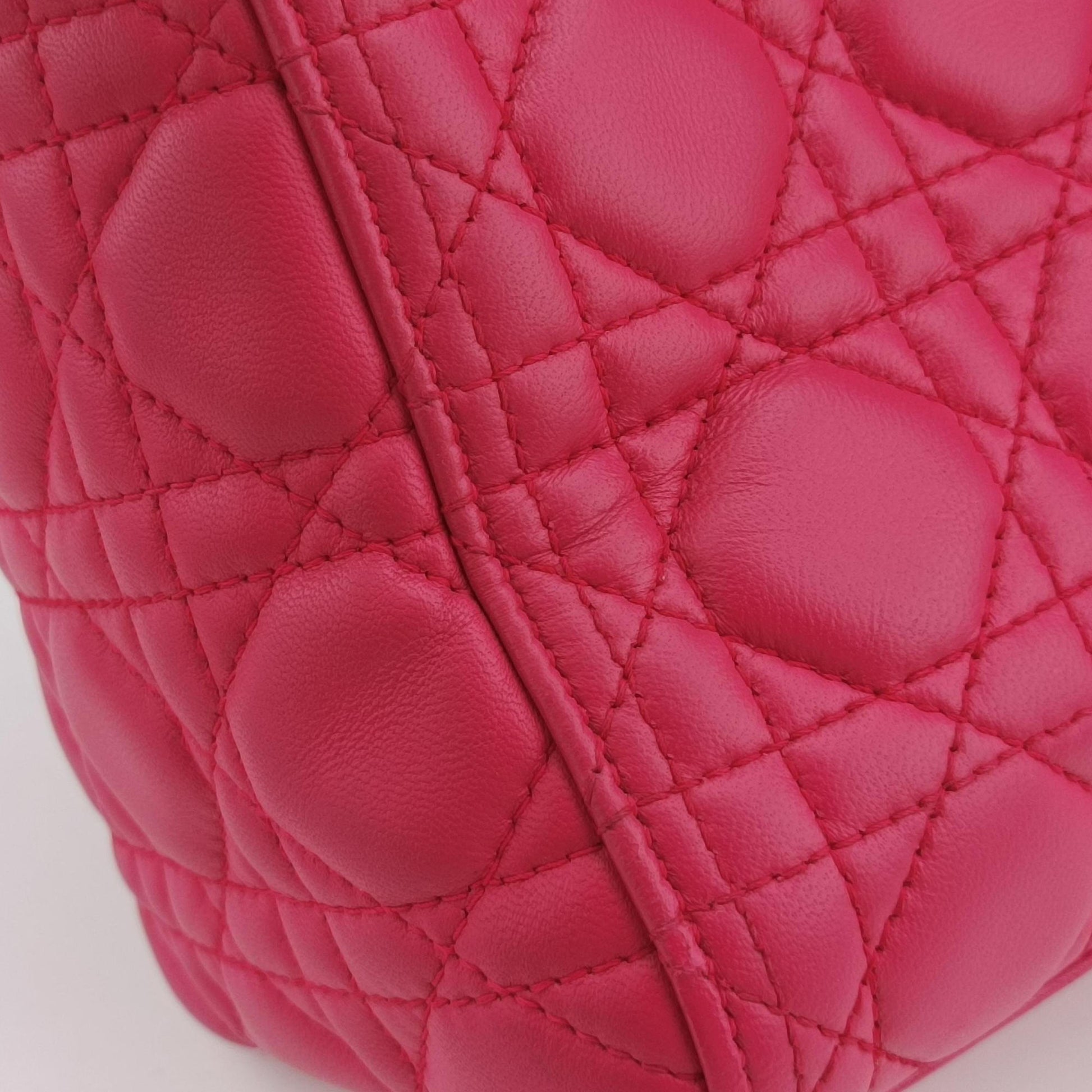 Lady Dior Rose lambskin 01-MA-0162レディディオール ローズ レッド ラムスキン 01-MA-0162