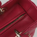 Lady Dior Rose lambskin 01-MA-0162レディディオール ローズ レッド ラムスキン 01-MA-0162