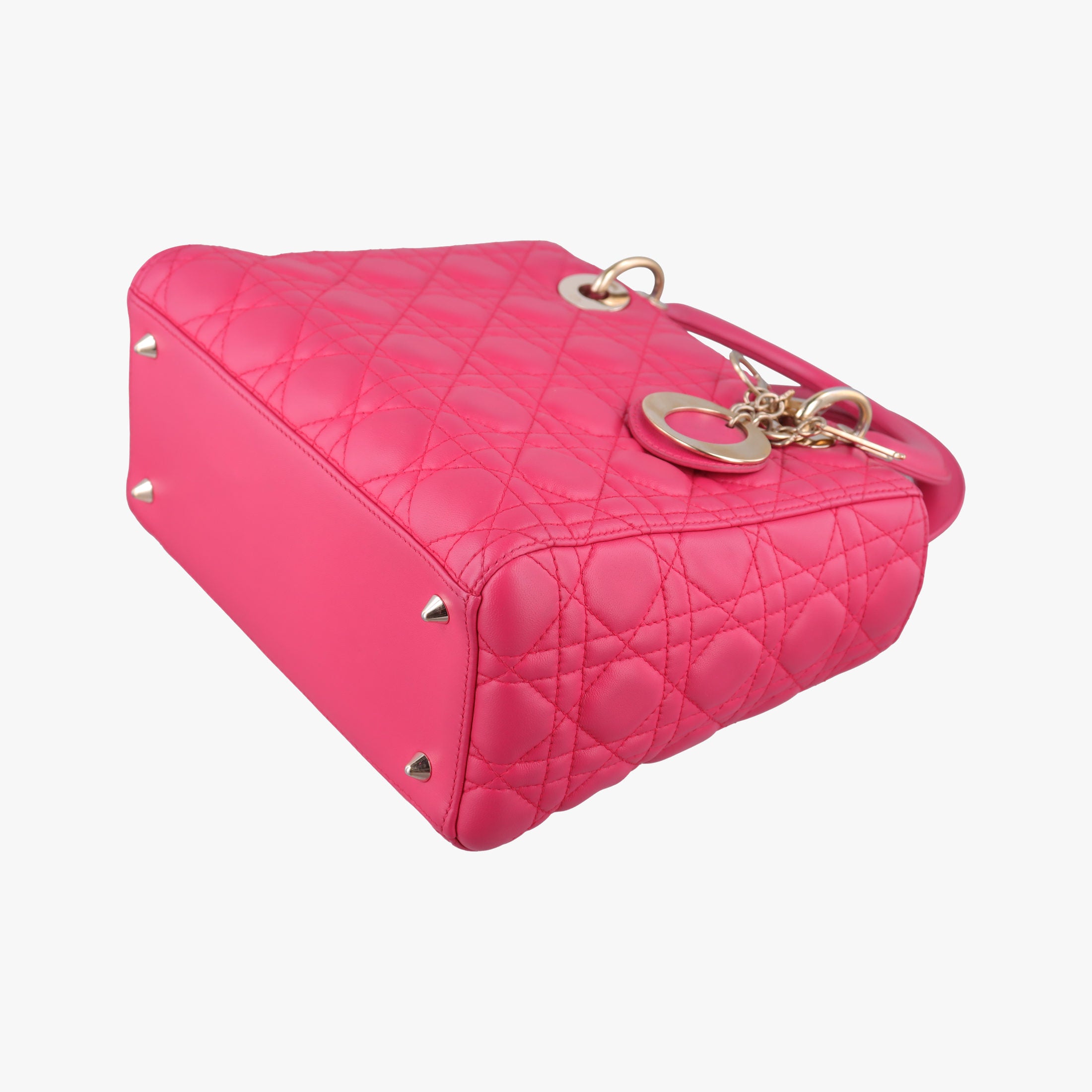 Lady Dior Rose lambskin 01-MA-0162レディディオール ローズ レッド ラムスキン 01-MA-0162