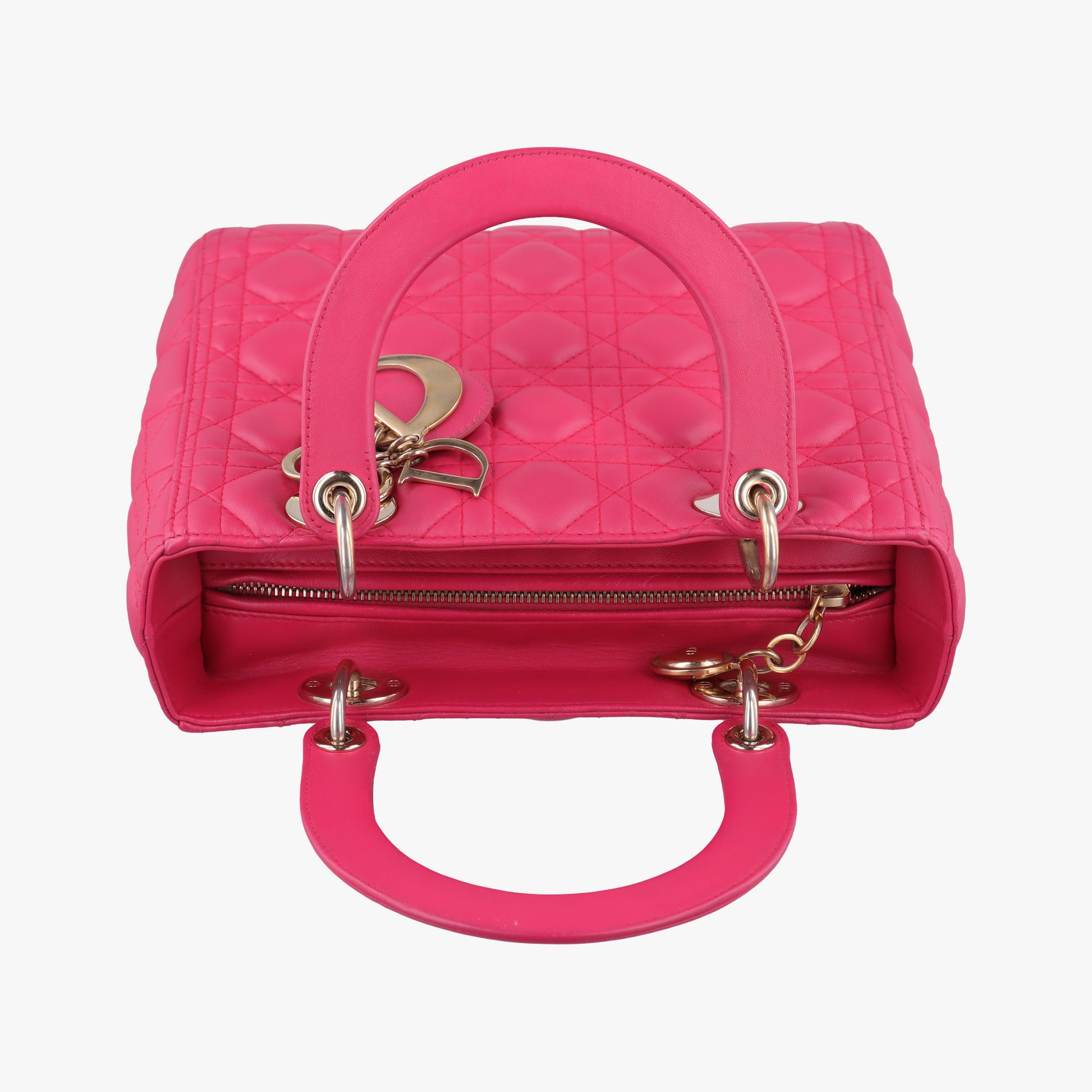 Lady Dior Rose lambskin 01-MA-0162レディディオール ローズ レッド ラムスキン 01-MA-0162