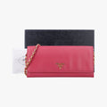 Metal Wallet on Chain Cornflower Clutch Pink Saffiano leather 1MT290 181メタル ウォレット オン チェーン コーンフラワー クラッチ ピンク サフィアーノレザー 1MT290 181