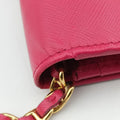 Metal Wallet on Chain Cornflower Clutch Pink Saffiano leather 1MT290 181メタル ウォレット オン チェーン コーンフラワー クラッチ ピンク サフィアーノレザー 1MT290 181
