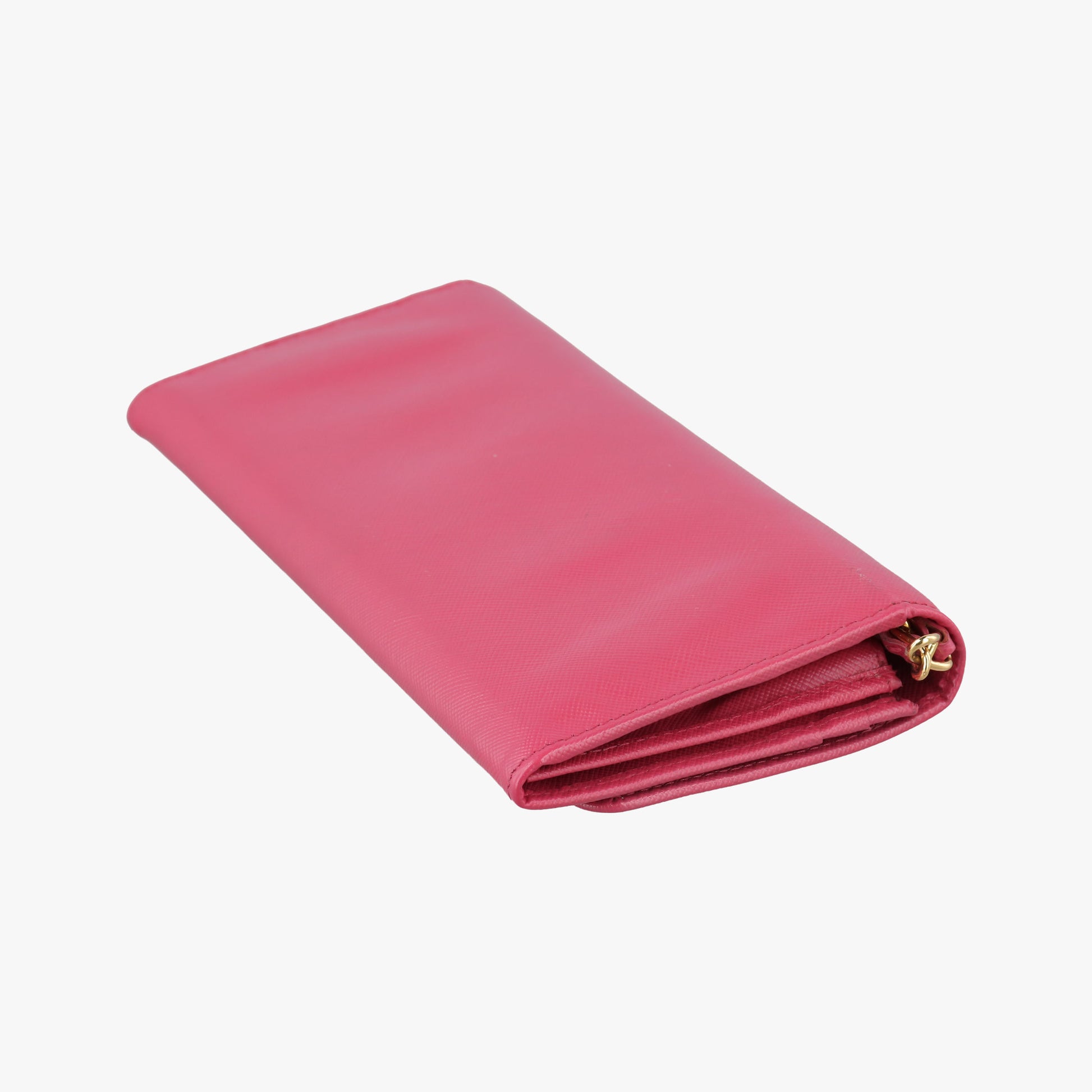 Metal Wallet on Chain Cornflower Clutch Pink Saffiano leather 1MT290 181メタル ウォレット オン チェーン コーンフラワー クラッチ ピンク サフィアーノレザー 1MT290 181