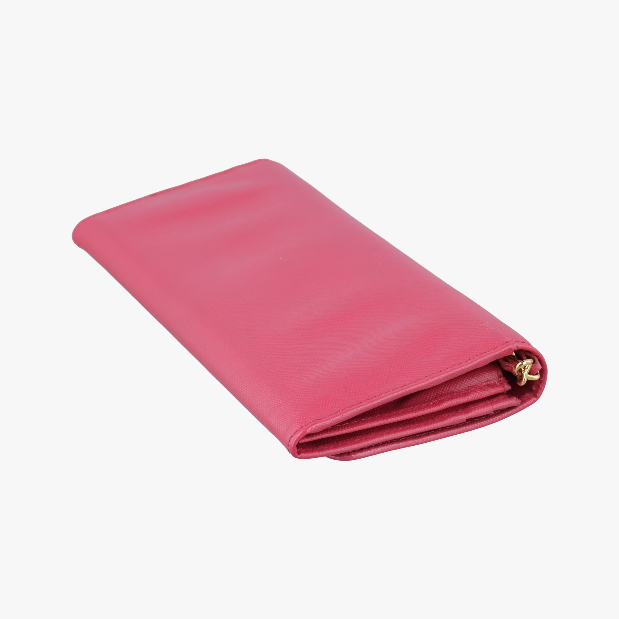 Metal Wallet on Chain Cornflower Clutch Pink Saffiano leather 1MT290 181メタル ウォレット オン チェーン コーンフラワー クラッチ ピンク サフィアーノレザー 1MT290 181