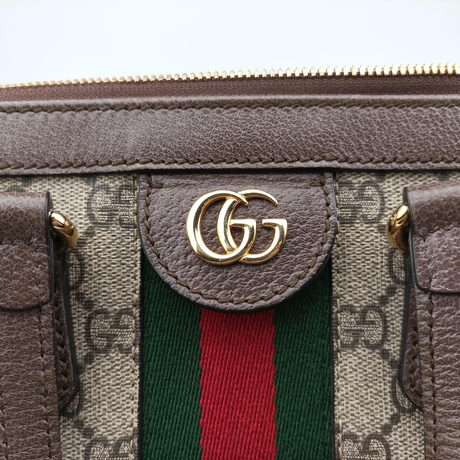 Ophidia brown×red×green PVC coated canvas×Leather 547551 G032457696オフィディア ブラウン×レッド×グリーン PVCコーティングキャンバス×レザー 547551 G032457696