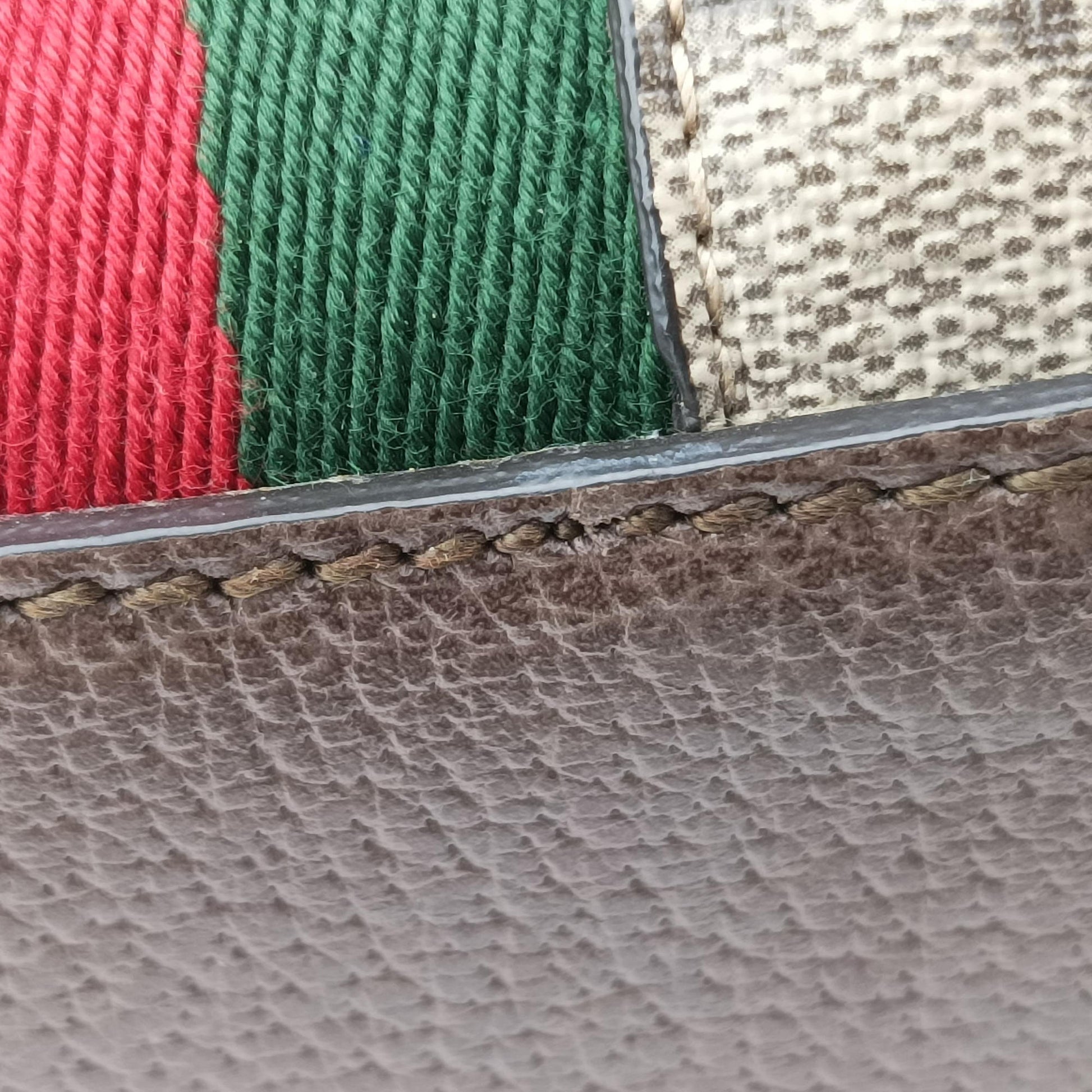 Ophidia brown×red×green PVC coated canvas×Leather 547551 G032457696オフィディア ブラウン×レッド×グリーン PVCコーティングキャンバス×レザー 547551 G032457696