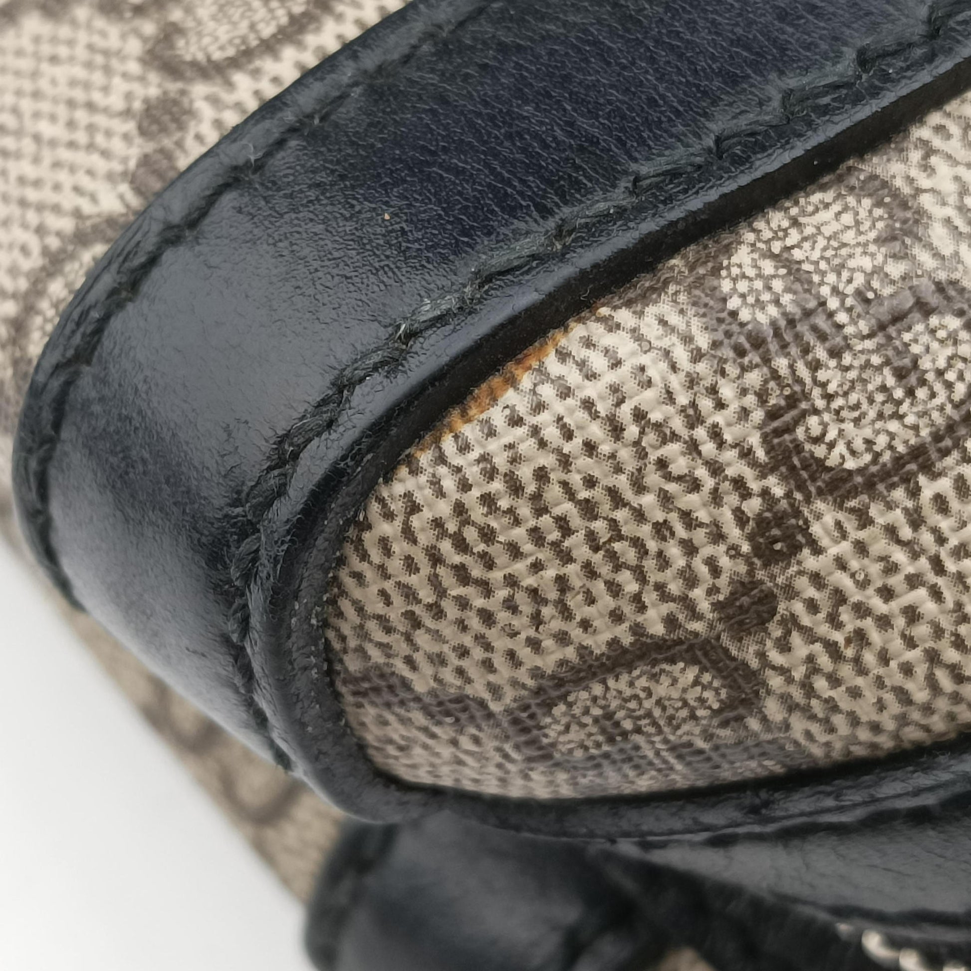KALEIDO Beige×black PVC coated canvas×Leather 406384 E018906419カレイド ベージュ×ブラック PVCコーティングキャンバス×レザー 406384 E018906419