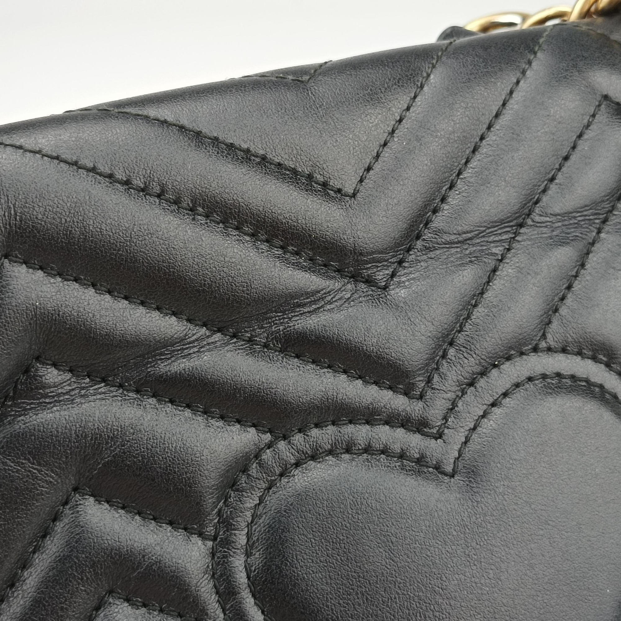 GG Marmont Black Leather 443497 D028585851GGマーモント ブラック レザー 443497 D028585851