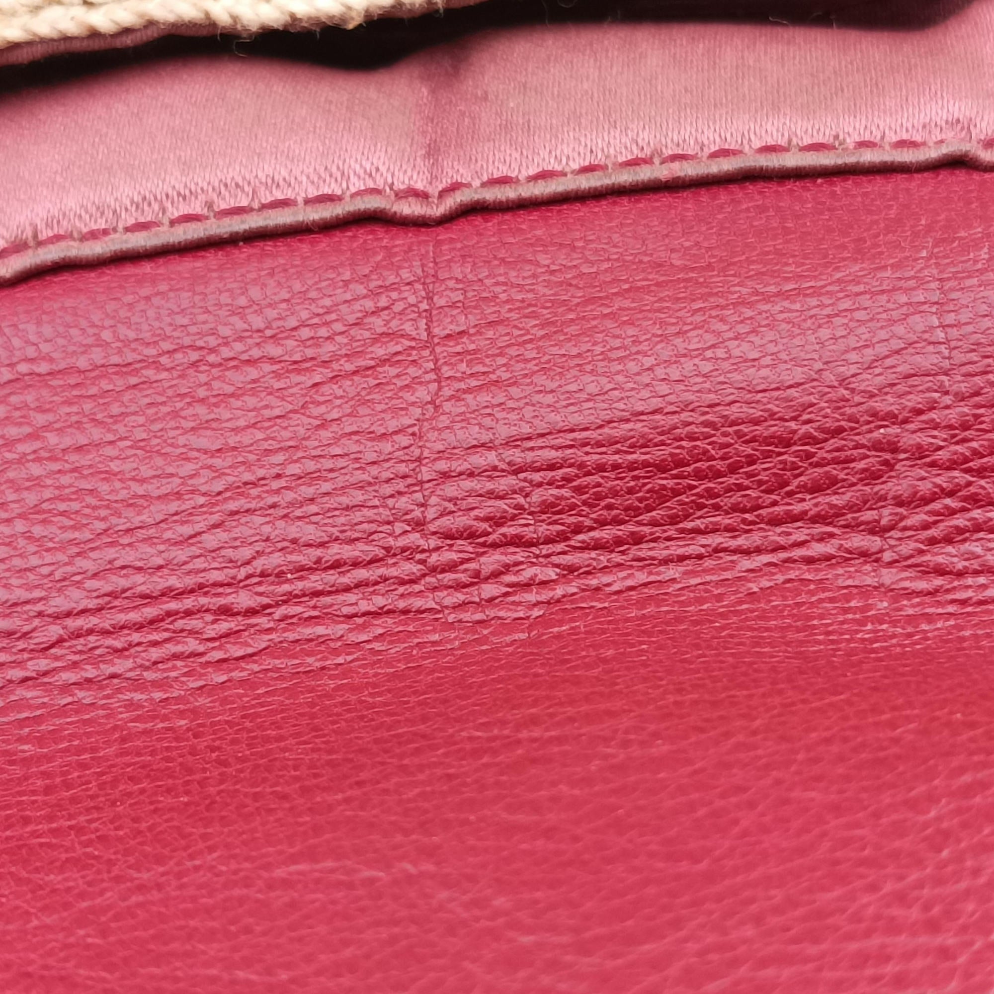 Mamma Baguette Beige × Burgundy Raffia × Leather 8BR001 Lot number unknownマンマバケット ベージュ × ボルドー ラフィア × レザー 8BR001 製番不明