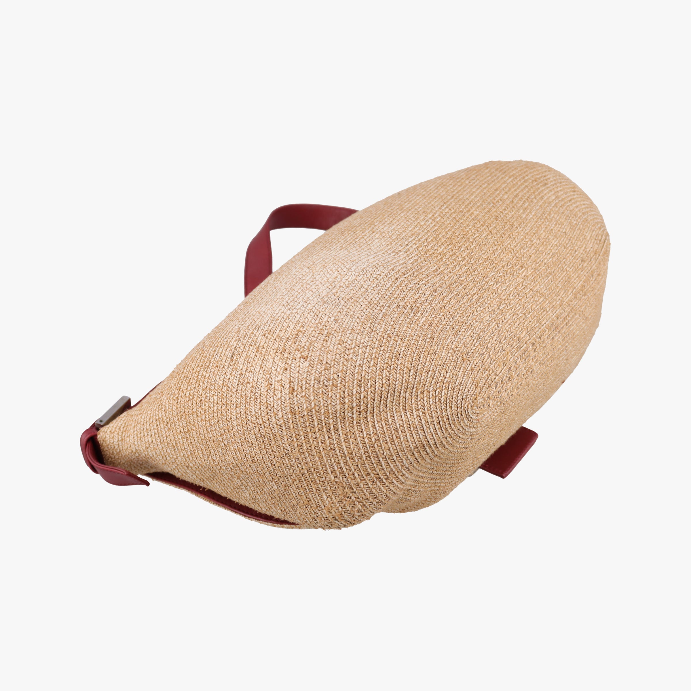 Mamma Baguette Beige × Burgundy Raffia × Leather 8BR001 Lot number unknownマンマバケット ベージュ × ボルドー ラフィア × レザー 8BR001 製番不明