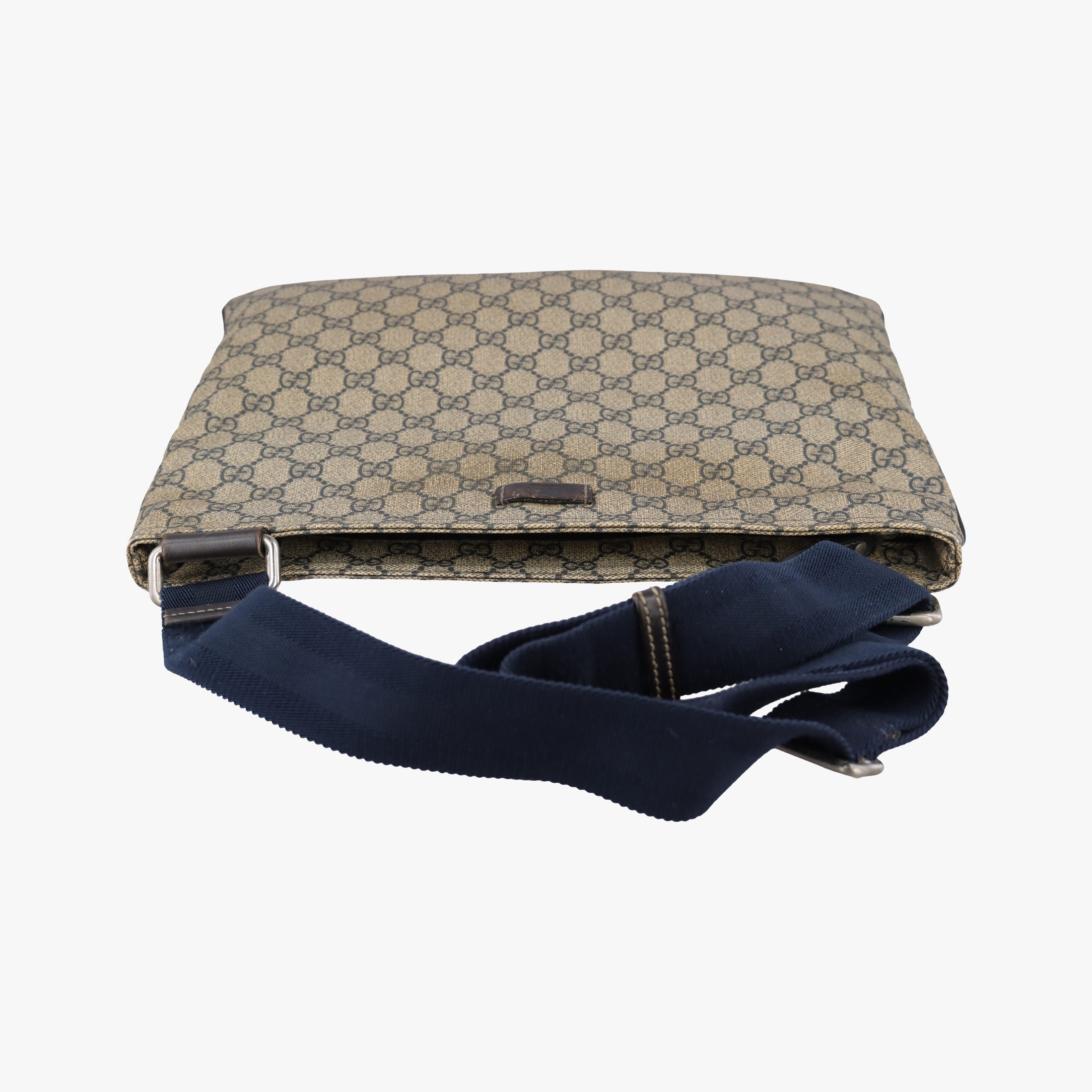 GG Plus GG Supreme Beige×Navy PVC coated canvas×Leather 201446 Lot number unknownGGプラス GGスプリーム ベージュ×ネイビー PVCコーティングキャンバス×レザー 201446 製番不明