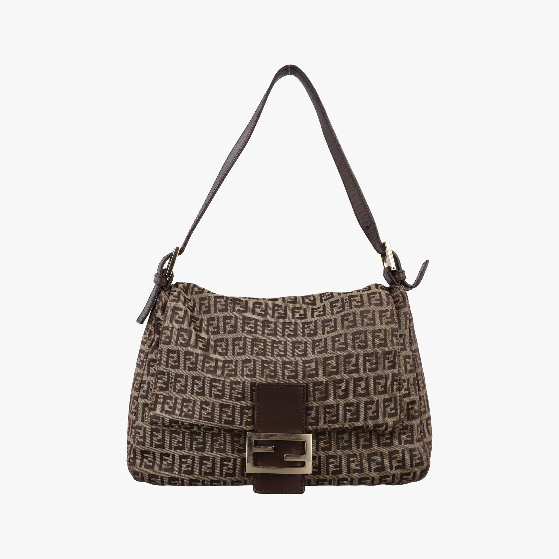 Baguette Zucchino Brown canvasxLeather 8BR01 2288-8BR01-TN9-079マンマバケット ズッキーノ柄 ブラウン キャンバス xレザー 8BR01 2288-8BR01-TN9-079