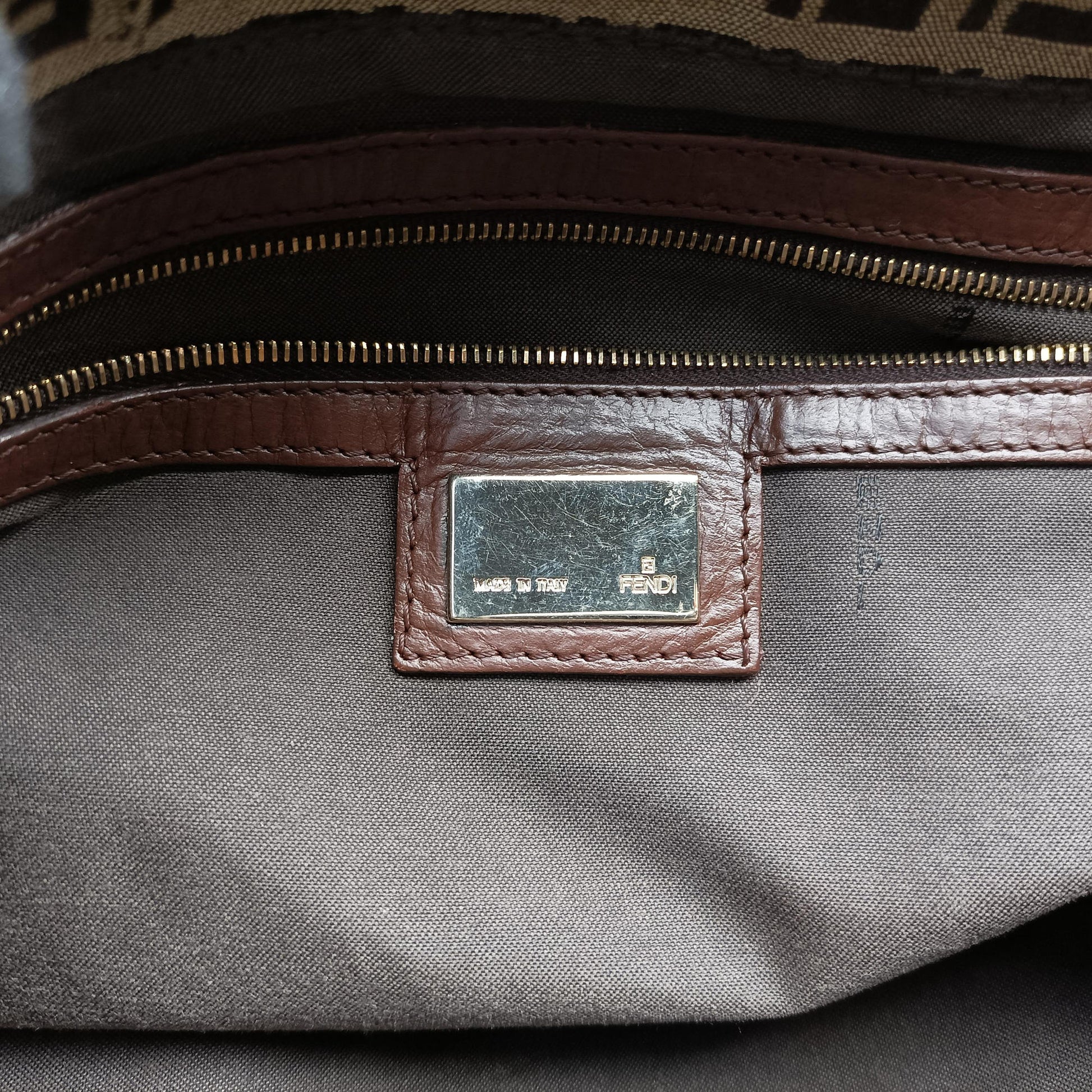 Baguette Zucchino Brown canvasxLeather 8BR01 2288-8BR01-TN9-079マンマバケット ズッキーノ柄 ブラウン キャンバス xレザー 8BR01 2288-8BR01-TN9-079