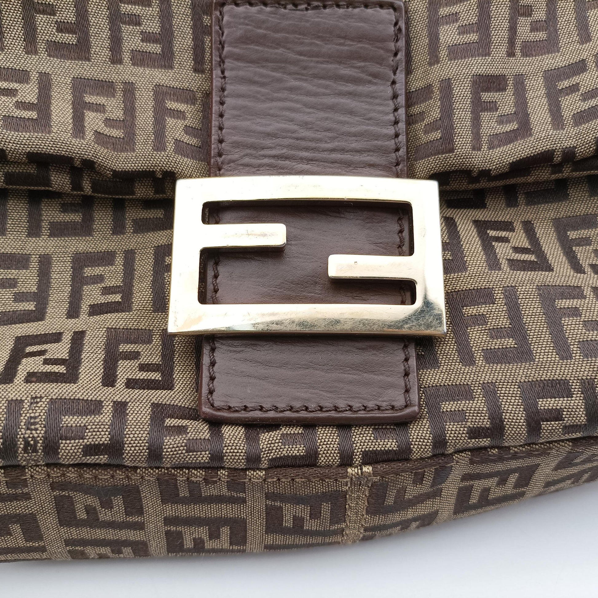 Baguette Zucchino Brown canvasxLeather 8BR01 2288-8BR01-TN9-079マンマバケット ズッキーノ柄 ブラウン キャンバス xレザー 8BR01 2288-8BR01-TN9-079