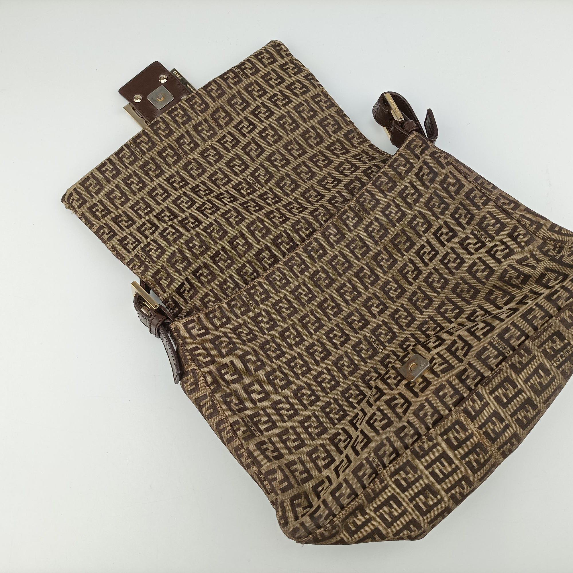 Baguette Zucchino Brown canvasxLeather 8BR01 2288-8BR01-TN9-079マンマバケット ズッキーノ柄 ブラウン キャンバス xレザー 8BR01 2288-8BR01-TN9-079