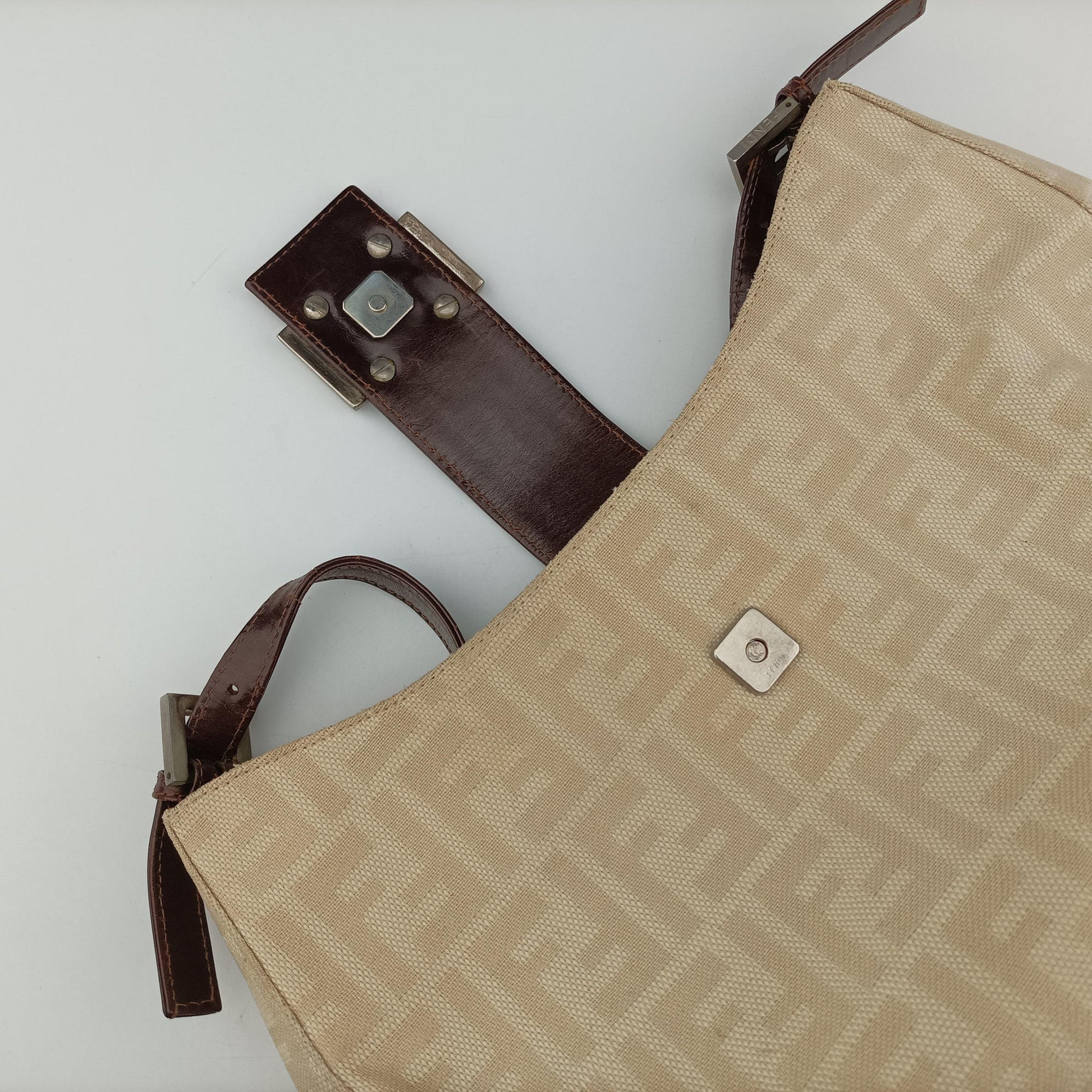 Mamma Baguette Beige × Brown canvas×leather 091611 0916115 1002マンマバケット ベージュ × ブラウン キャンバス×レザー 091611 0916115 1002