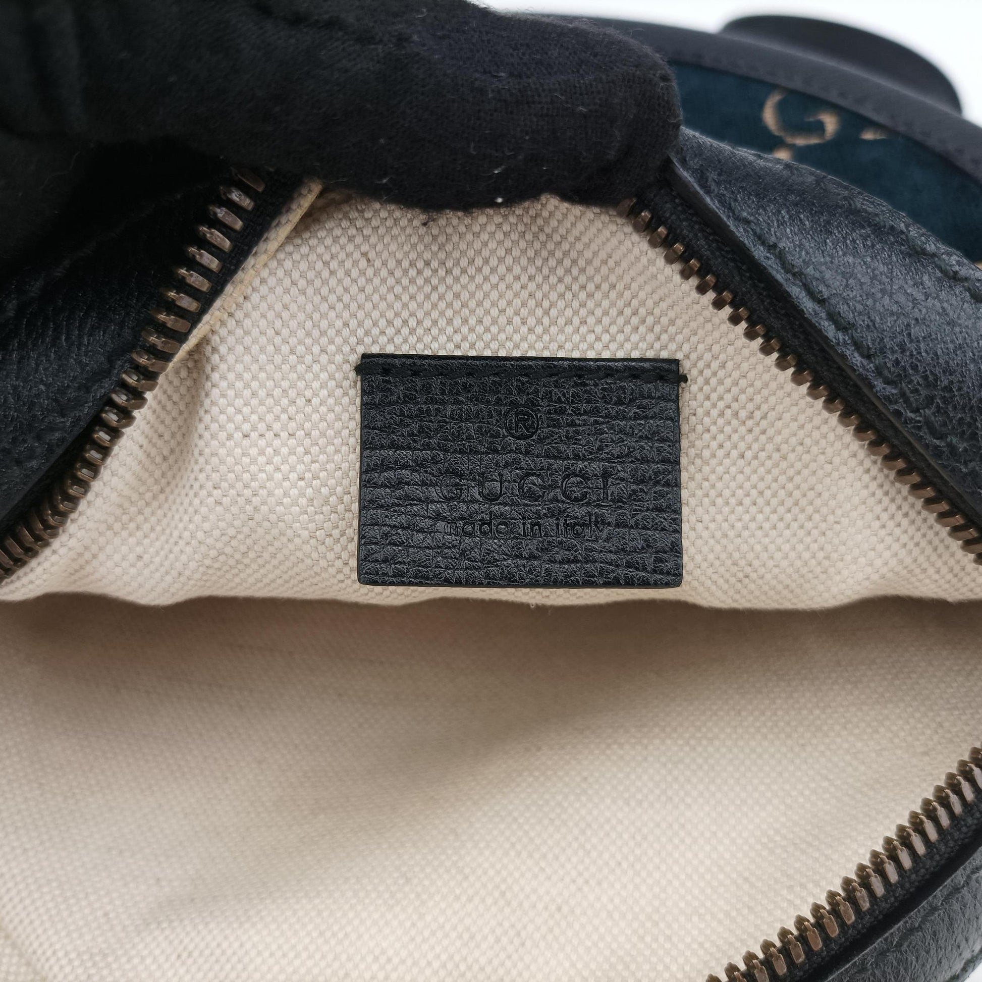 Ophidia Navy × Black velour×Leather 574978 B028749375オフィディア ネイビー × ブラック ベロア×レザー 574978 B028749375