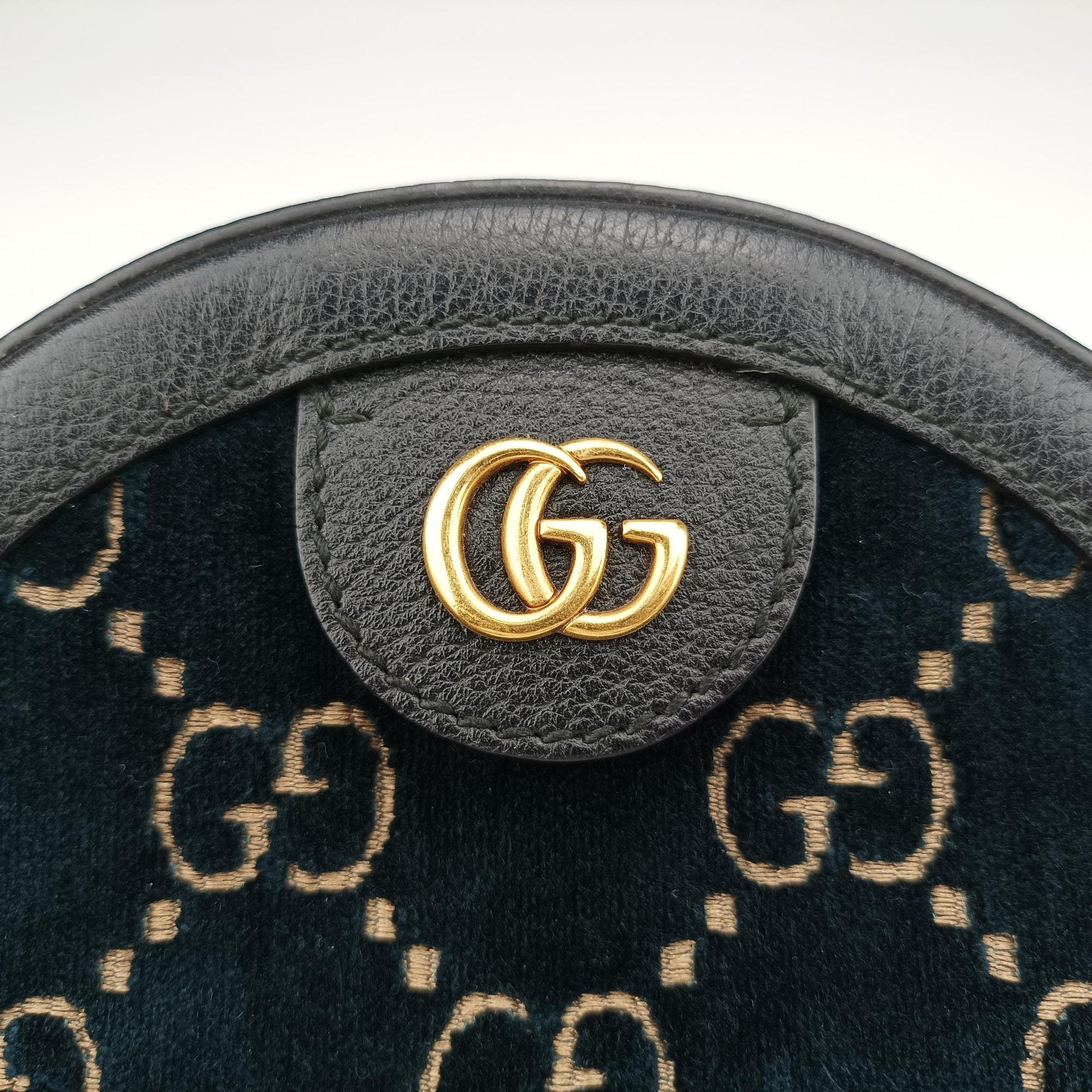 Ophidia Navy × Black velour×Leather 574978 B028749375オフィディア ネイビー × ブラック ベロア×レザー 574978 B028749375