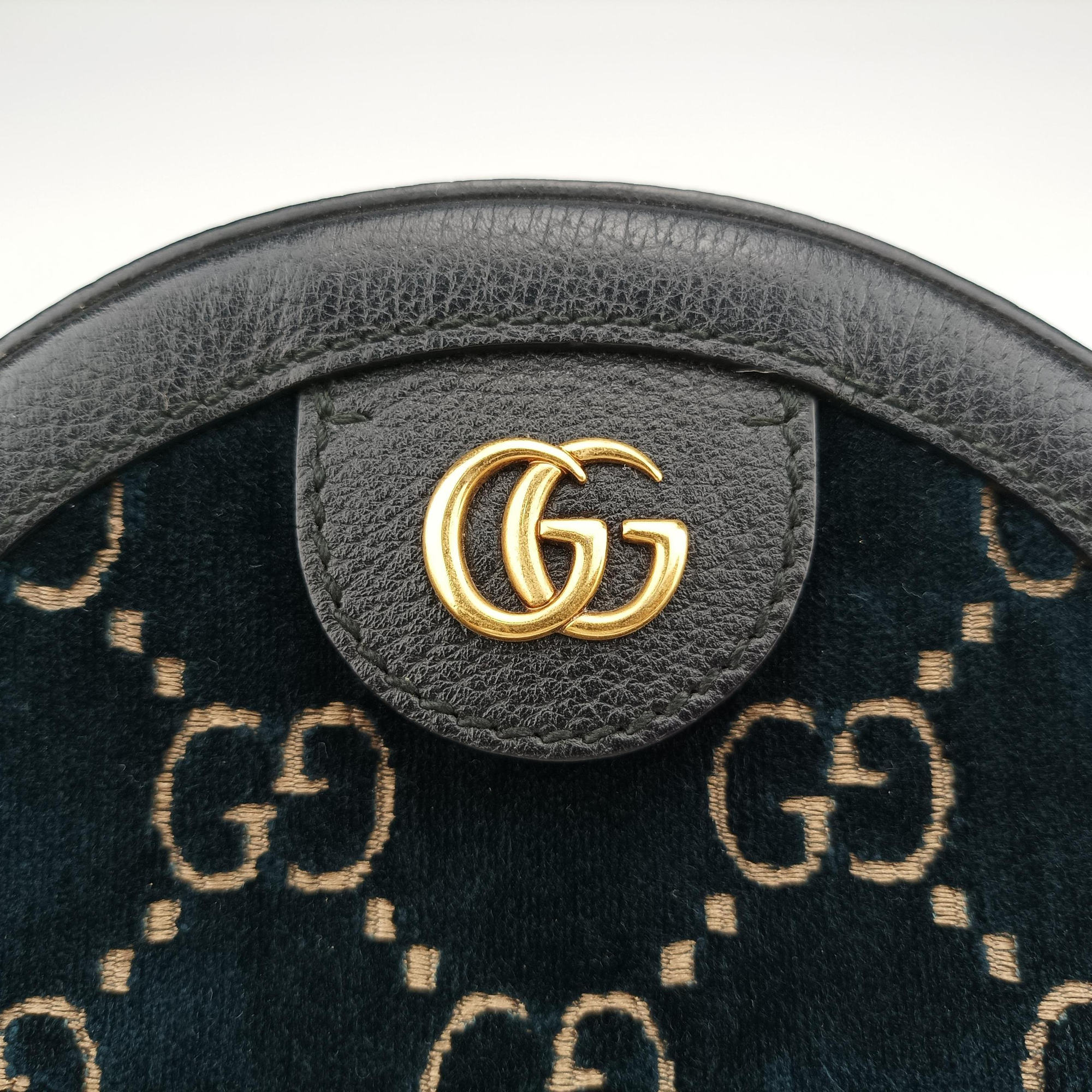 Ophidia Navy × Black velour×Leather 574978 B028749375オフィディア ネイビー × ブラック ベロア×レザー 574978 B028749375