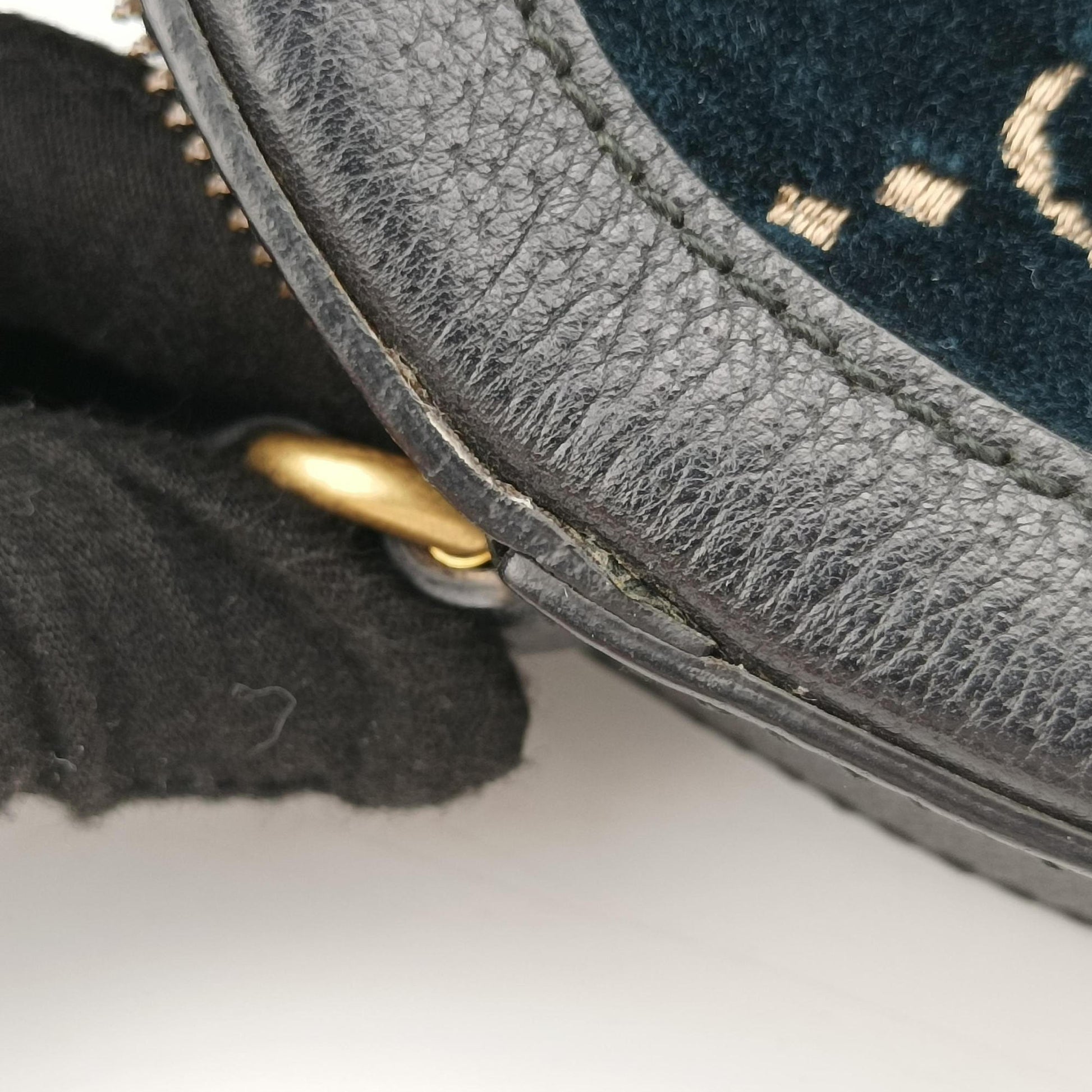 Ophidia Navy × Black velour×Leather 574978 B028749375オフィディア ネイビー × ブラック ベロア×レザー 574978 B028749375
