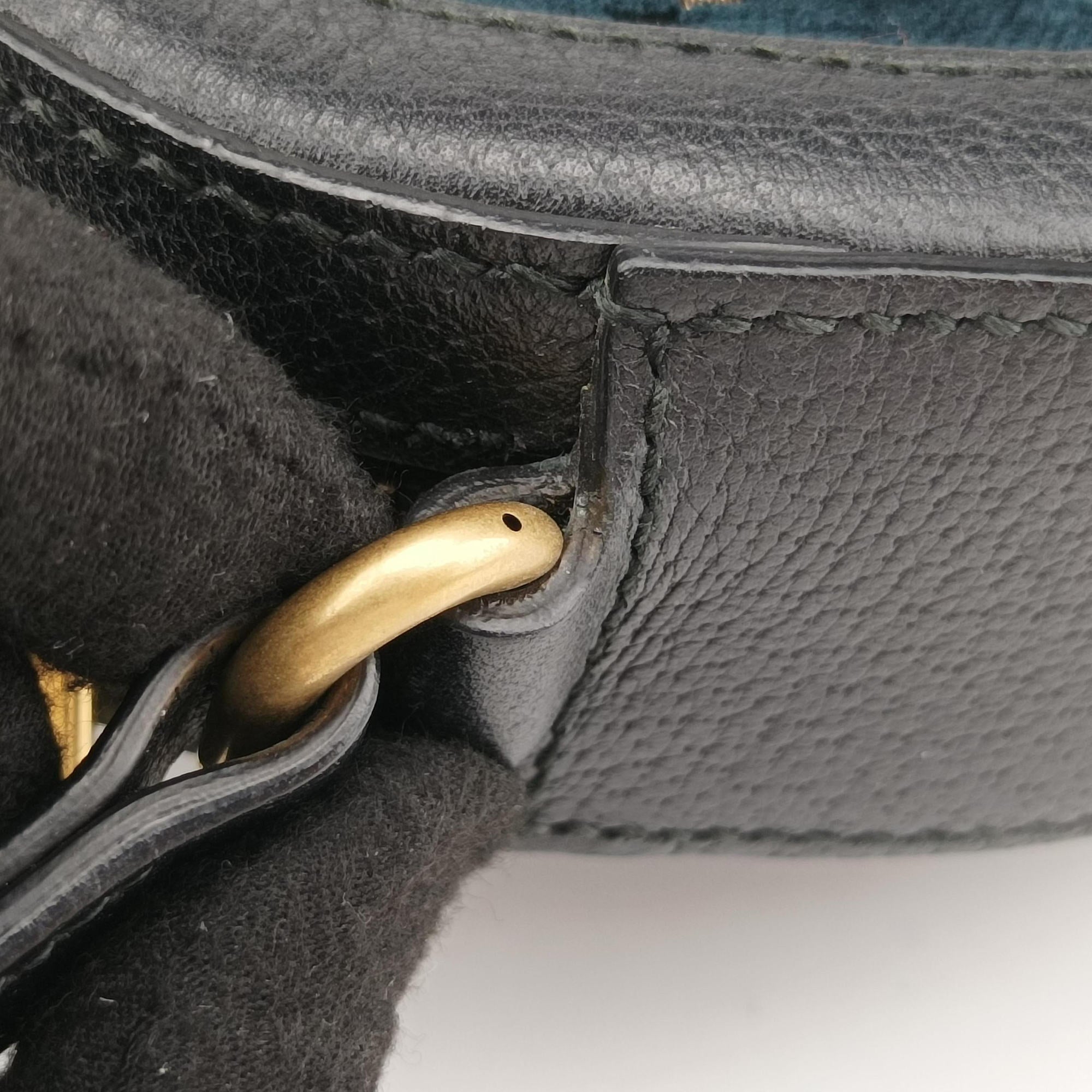Ophidia Navy × Black velour×Leather 574978 B028749375オフィディア ネイビー × ブラック ベロア×レザー 574978 B028749375