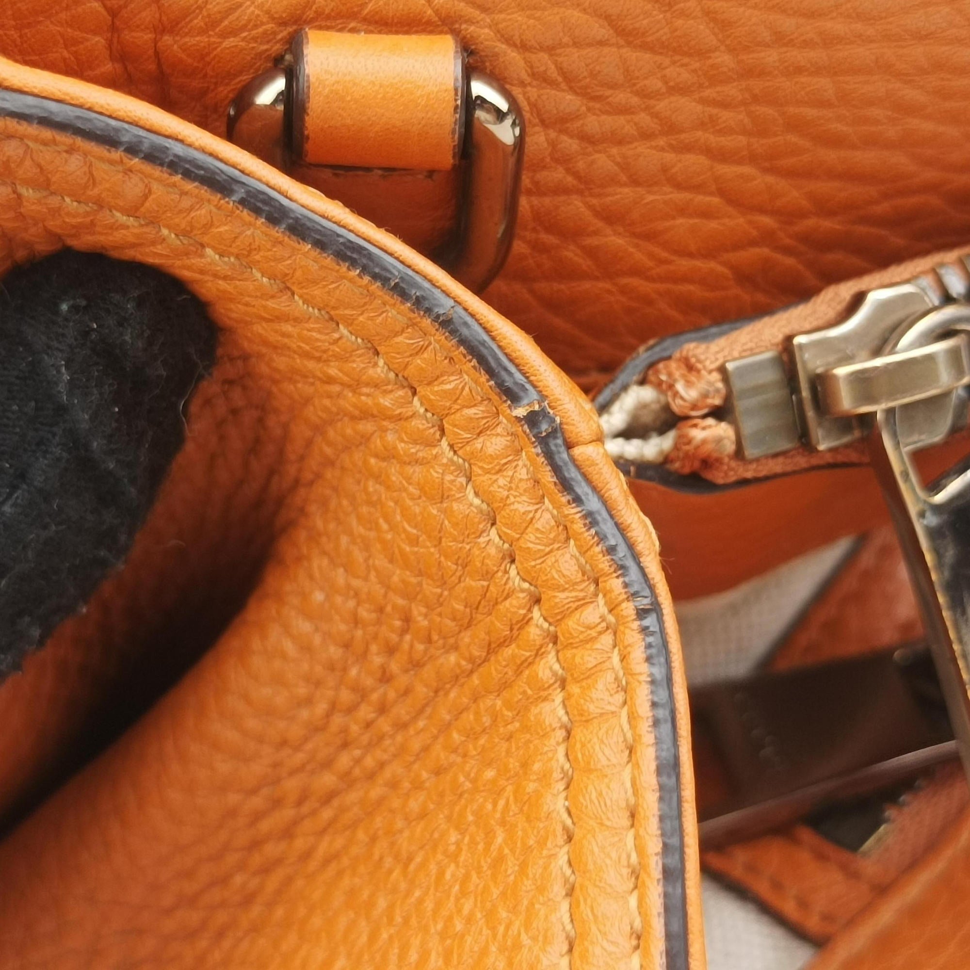Bamboo Shopper Orange Leather 323660 H015887873バンブーショッパー オレンジ レザー 323660 H015887873