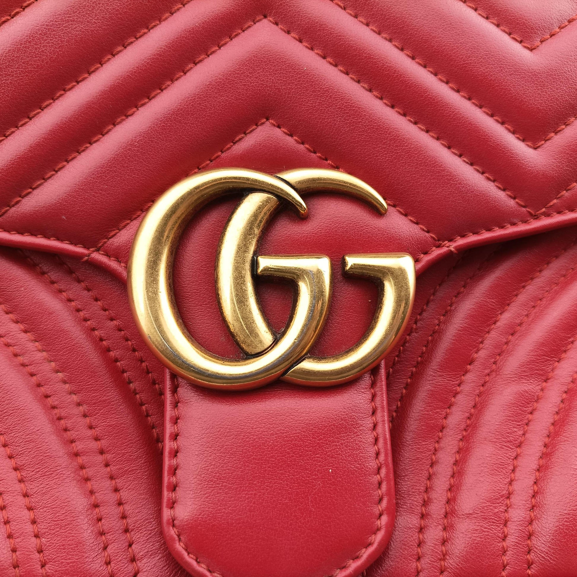 GG Marmont Red Leather 443497 F024406431GGマーモント レッド レザー 443497 F024406431