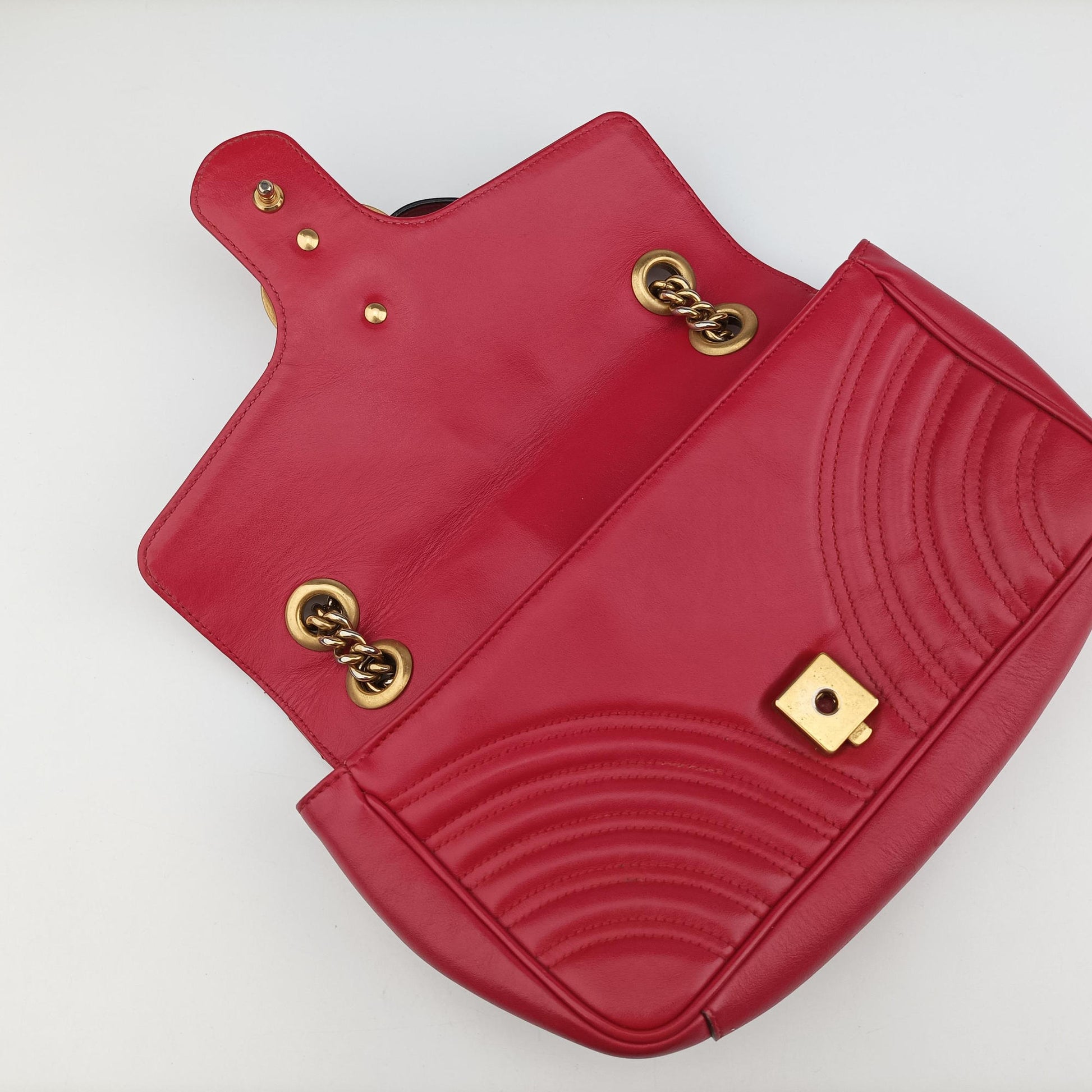GG Marmont Red Leather 443497 F024406431GGマーモント レッド レザー 443497 F024406431