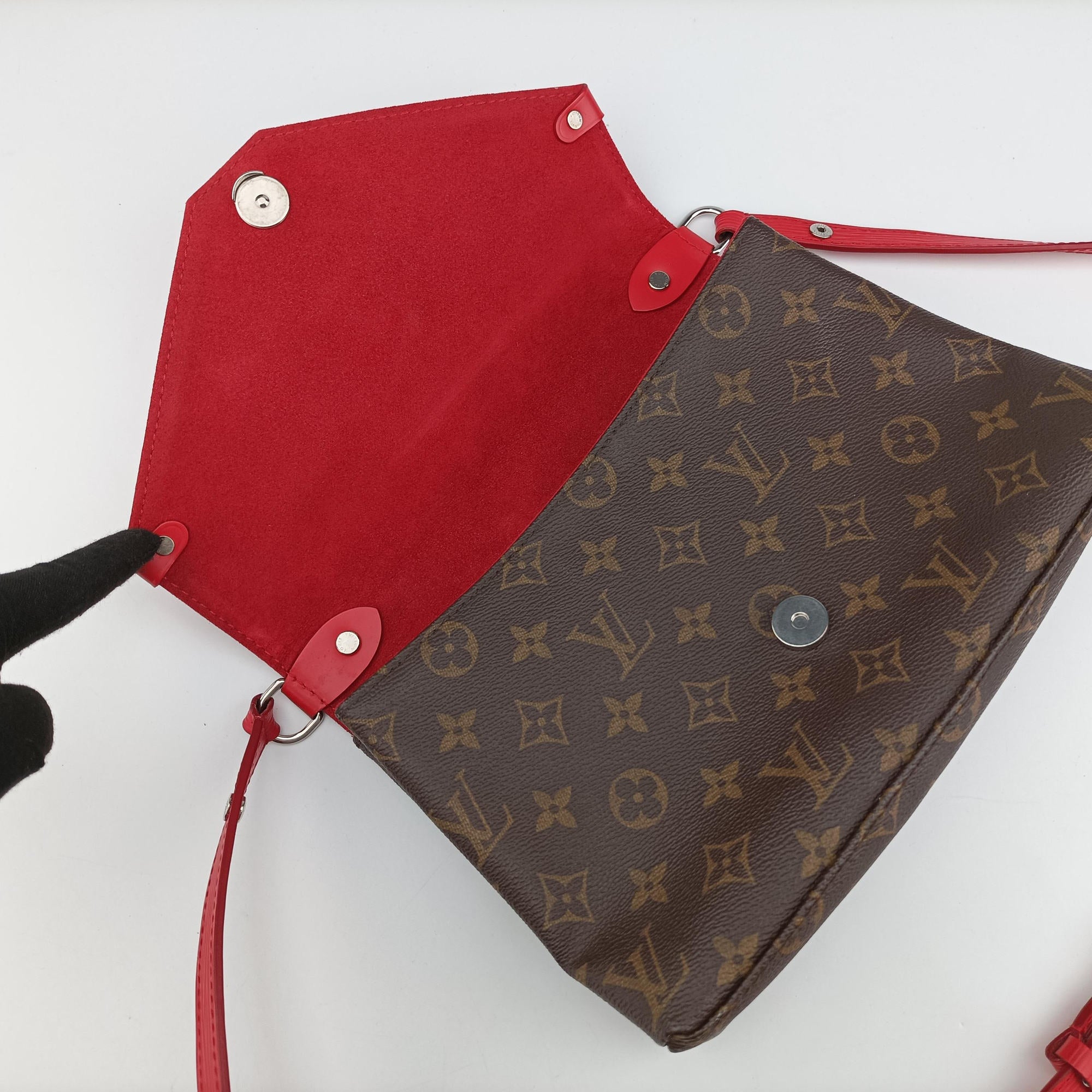 SAINT MICHEL Brown×COQUELICOT Monogram Canvas×epi M44031 CA4107サンミシェル モノグラム/ブラウン×コクリコ モノグラムキャンバス×エピ M44031 CA4107